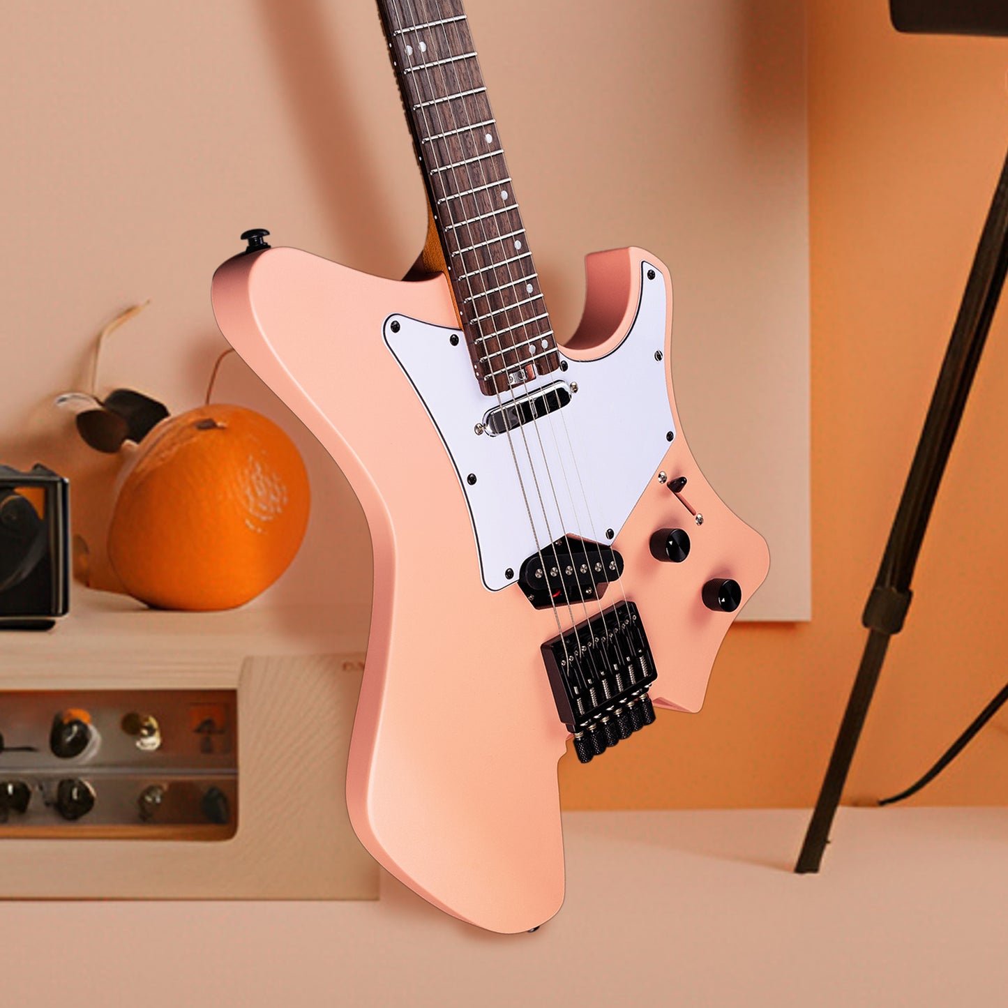 1_be47730a-a768-4711-abe9-1452708fd583 Eart Electric Guitars GW2TP-SE Lightweight Headless Electric Guitar, Roasted Mahogany Body, 24 Stainless Steel Frets, Compound Radius Fingerboard, Perfect for Young & Energetic Guitarists