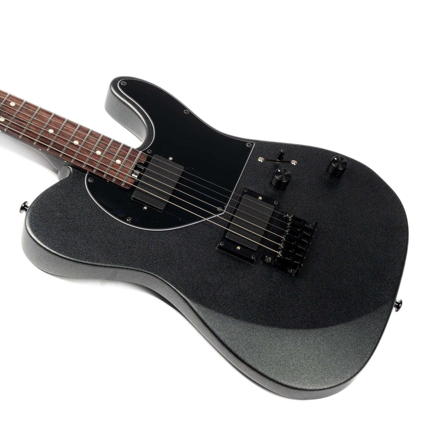 281_5 EART Guitars, TL-281, Roasted Canada Maple Neck Rock Metal Electric Guitars, Black