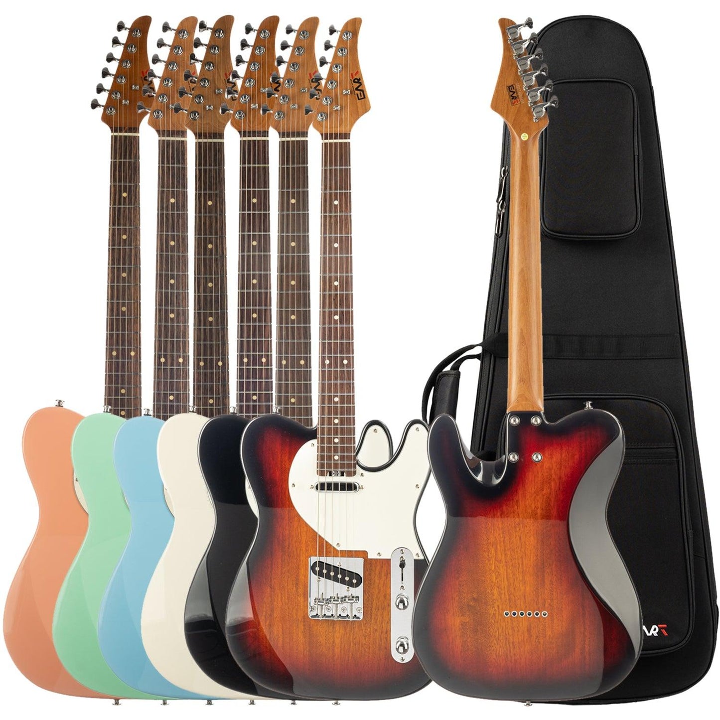 2_1 EART Guitars, EYP-TLC, 3-Way Switch, 1 Tone, 1 Volume, Roasted Bookmatch Mahogany Body Electric Guitar