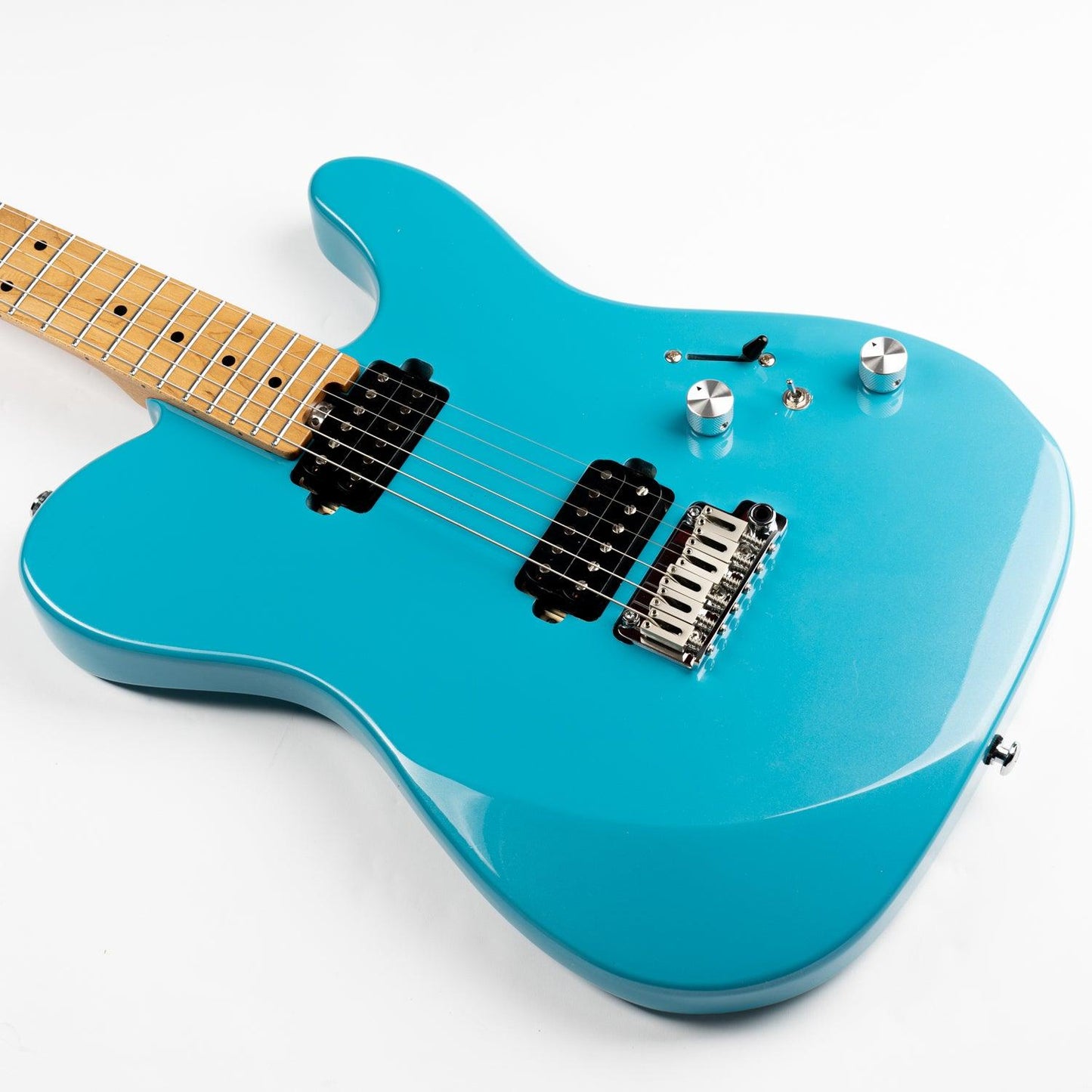 380_blue_body_front Eart Guitars, TL-380 Solid Body Modern Style Tremolo Humbucker Pickups Electric Guitars, Pearl Blue