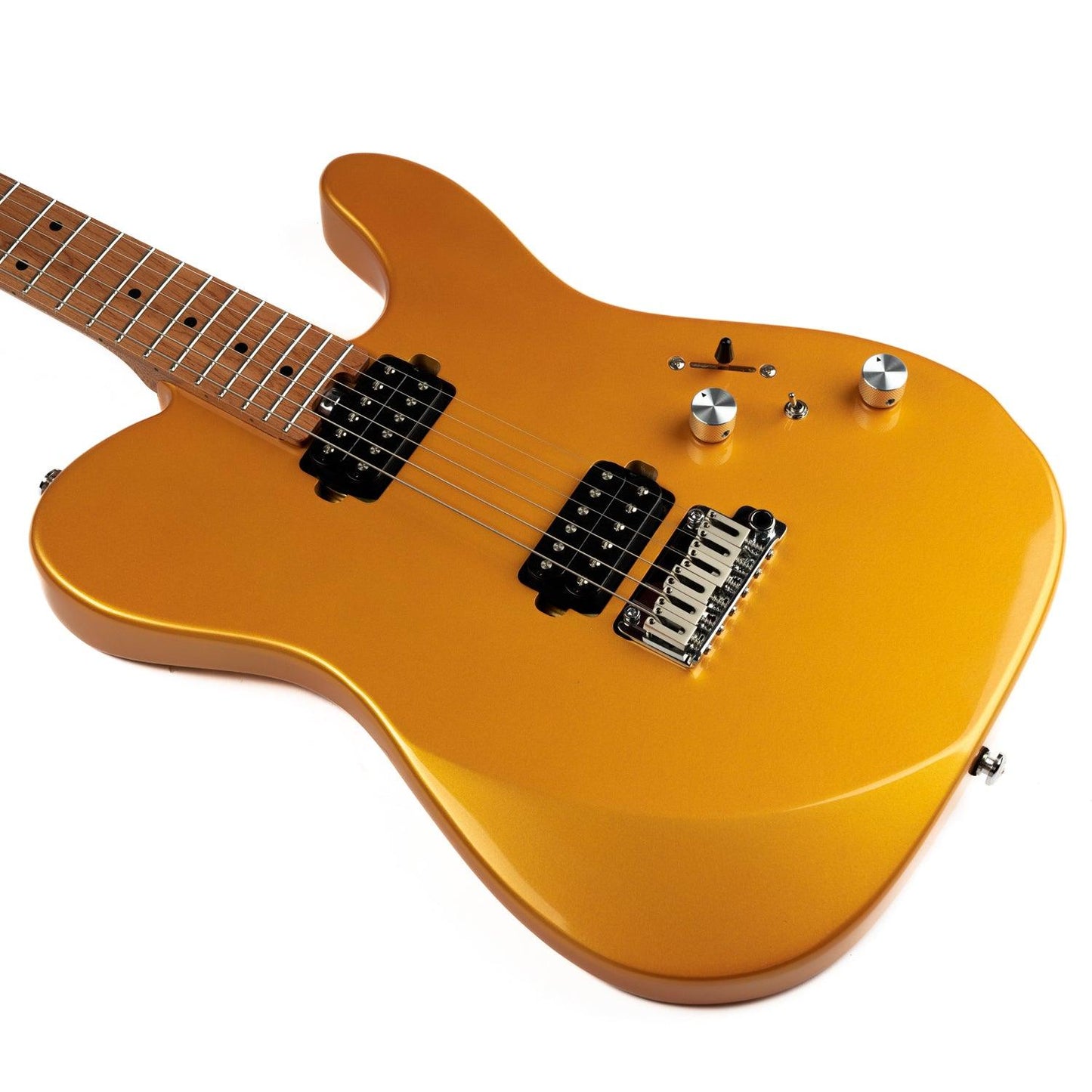 380_gold_body_front Eart Guitars, TL-380 Modern Tremolo Humbucker Pickups with Mini Switch Electric Guitars, Gold