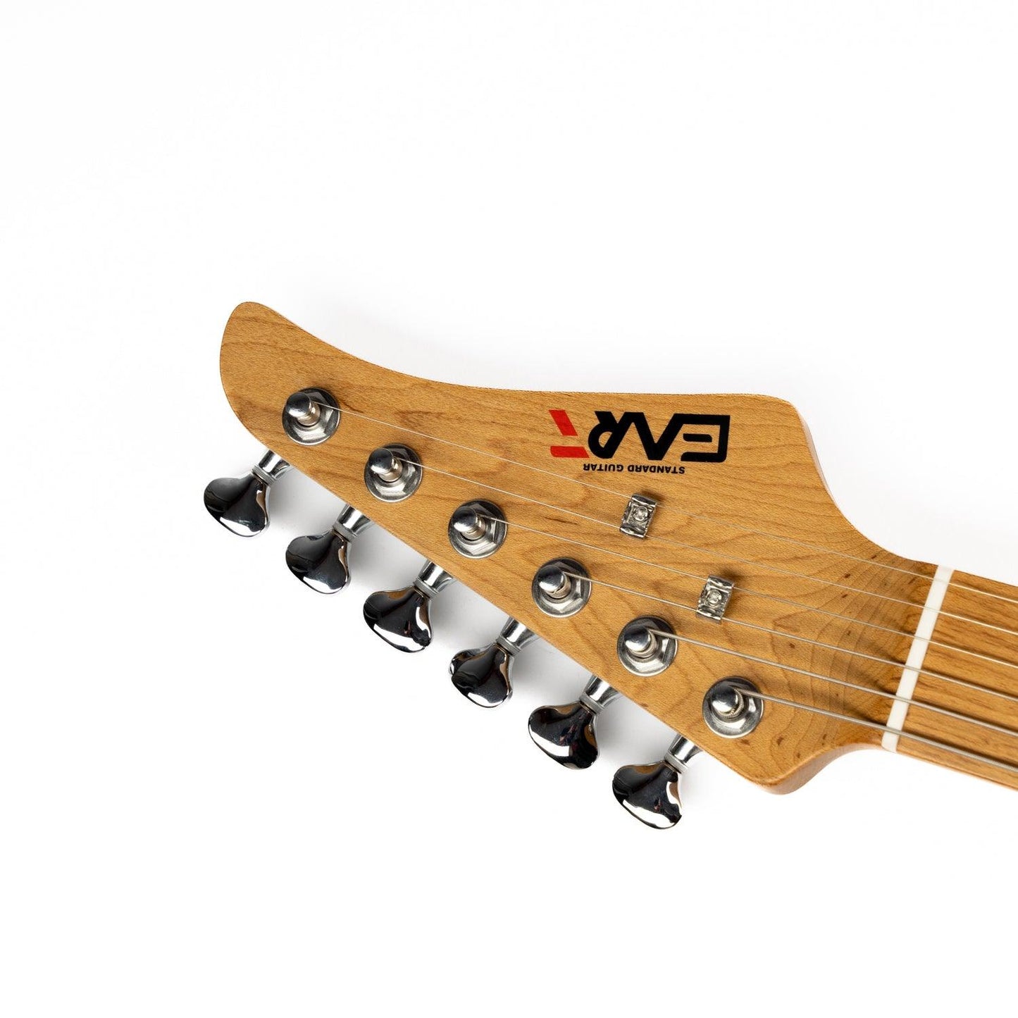 380_gold_headstock_front Eart Guitars, TL-380 Modern Tremolo Humbucker Pickups with Mini Switch Electric Guitars, Gold