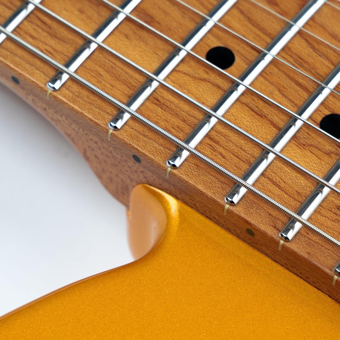 380_gold_neck Eart Guitars, TL-380 Modern Tremolo Humbucker Pickups with Mini Switch Electric Guitars, Gold