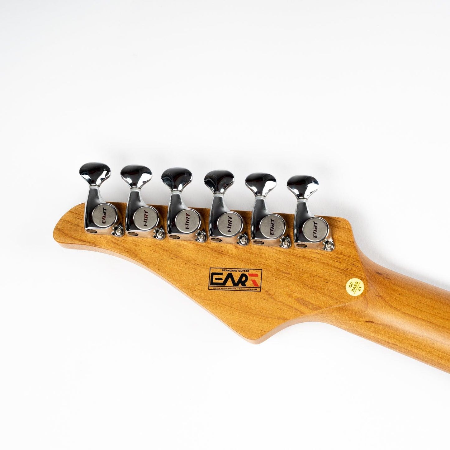 380_green_headstock_back Eart Guitars, TL-380 Full Solid Humbucker Pickups Electric Guitar, Roasted Bookmatch Mahogany Body, Pearl Green