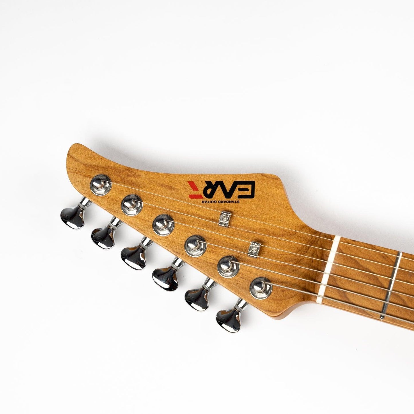 380_green_headstock_front Eart Guitars, TL-380 Full Solid Humbucker Pickups Electric Guitar, Roasted Bookmatch Mahogany Body, Pearl Green