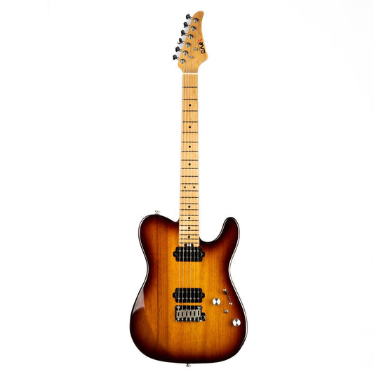 380_honey_burst_front Eart Guitars, TL-380 Solid Body Electric Guitars, Tremolo Humbucker Pickups, Honey Burst