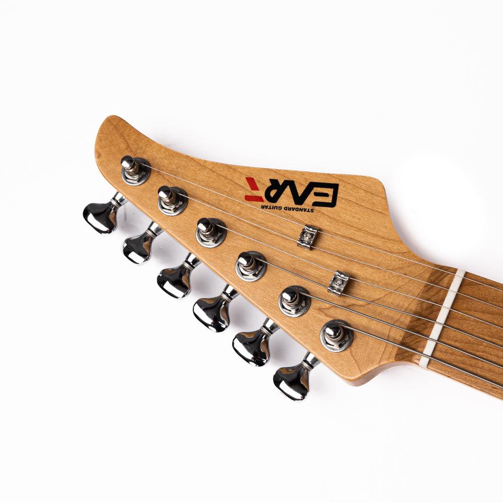 380_pink_headstock_front Eart Guitars, TL-380 Full Electric Guitar, 2-Point Synchronized Tremolo Bridge, Humbucker Pickups, Pearl Pink