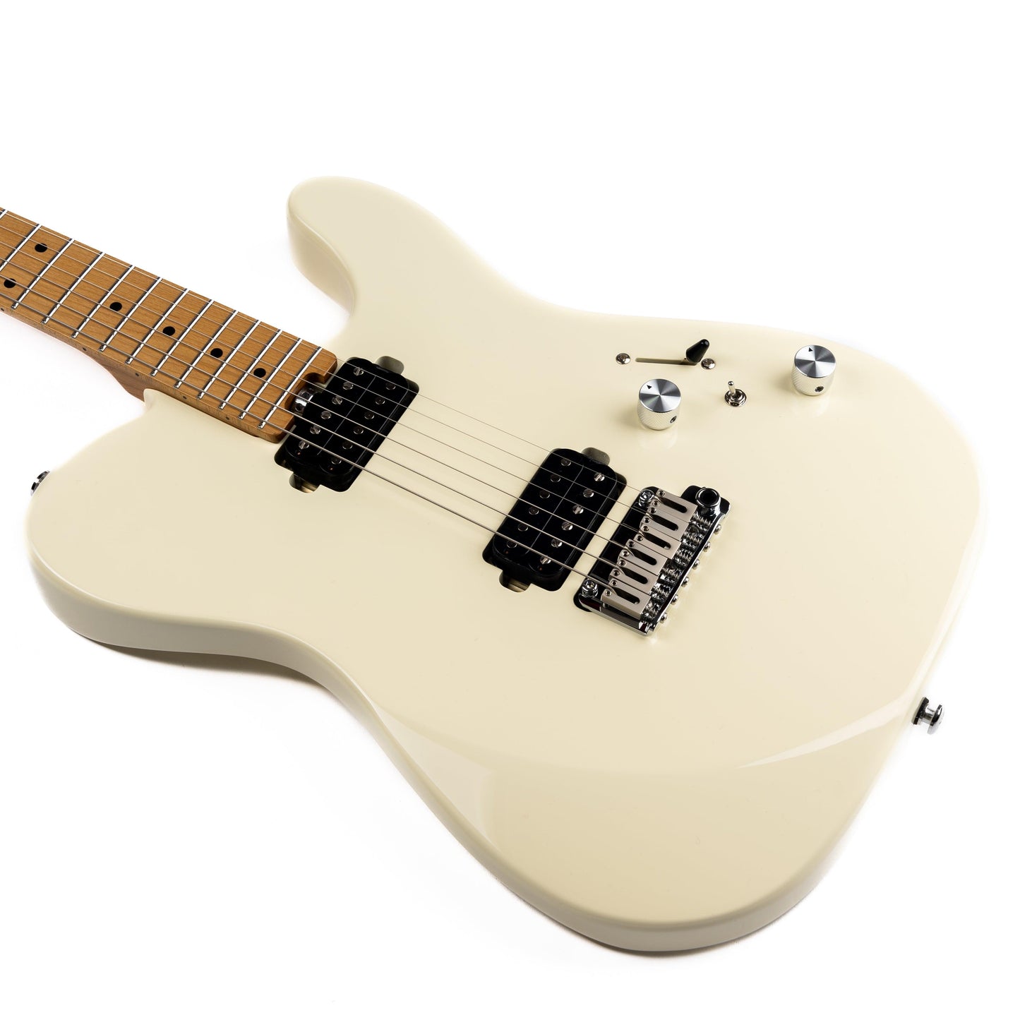 380_white_body_front Eart Guitars, TL-380 Tremolo Full Humbucker Pickups with Mini Switch Coil Split Electric Guitars, Cream White