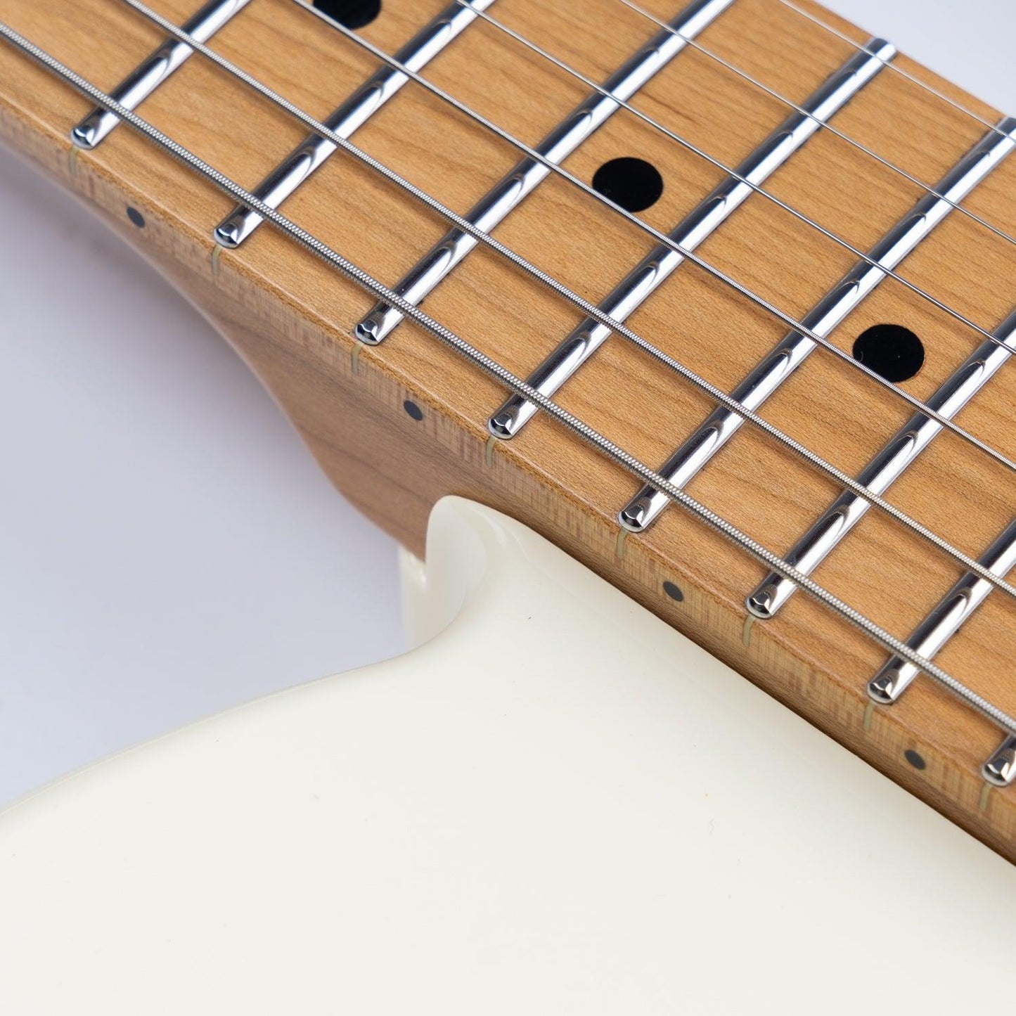 380_white_neck Eart Guitars, TL-380 Tremolo Full Humbucker Pickups with Mini Switch Coil Split Electric Guitars, Cream White
