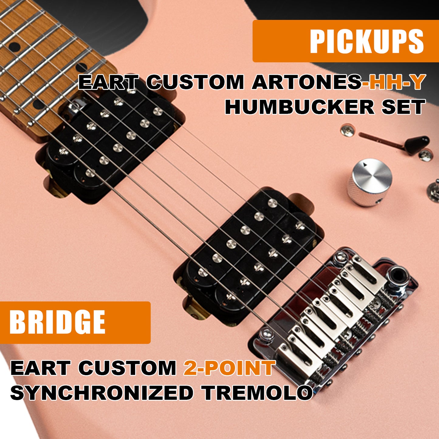 EART Guitars, EYP-Omni24, EYGP-2380 Modern ST Style 6 Strings, Roasted Mahogany Body Electric Guitar