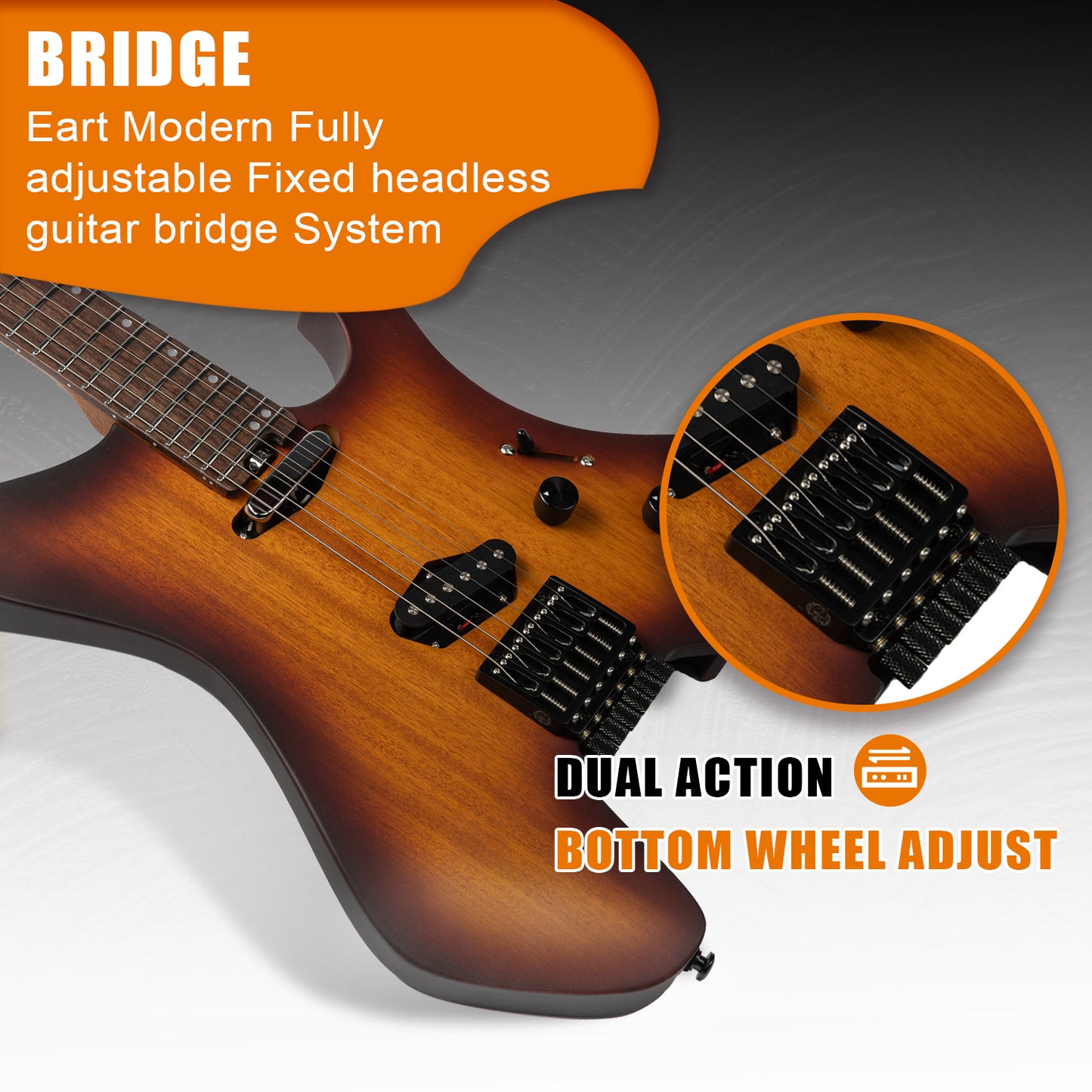 4_84a875b8-b0a0-4637-b990-f92490970556 Eart Electric Guitars GW2T-SE, 6 String Headstockless Solid Headless Light Guitar