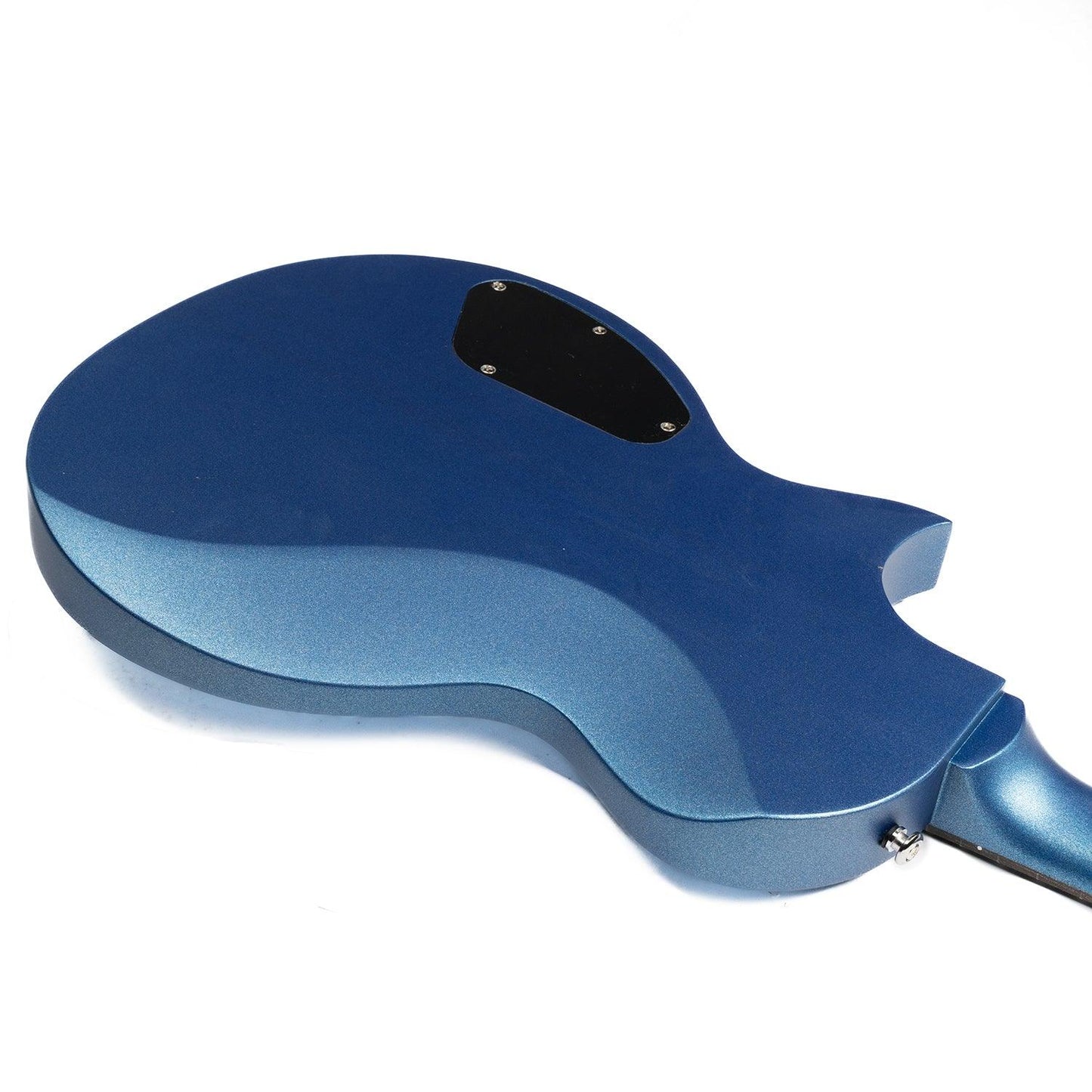 610_blue_body_back Eart Guitars, EGLP-610, Roasted Mahogany Body T-0-M Tailpiece Set Bridge Electric Guitar, Sapphire Blue