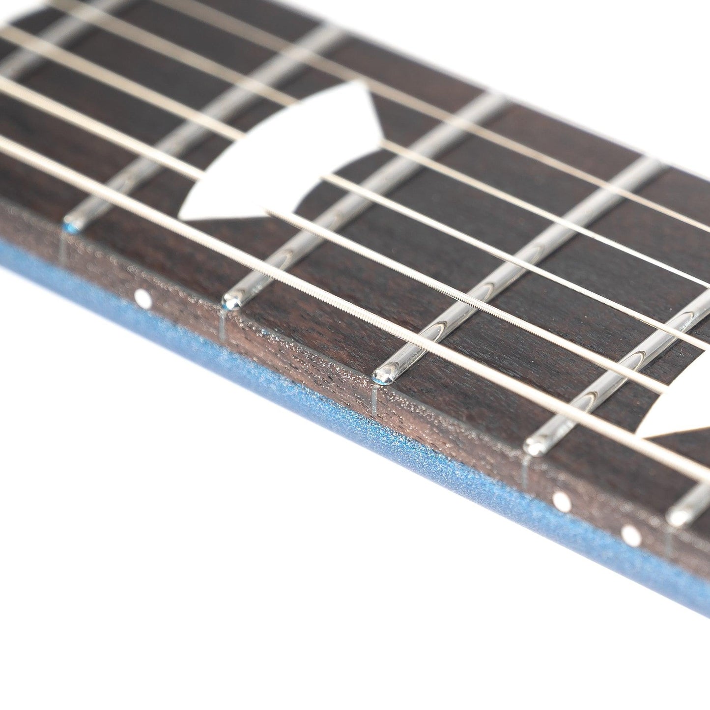 610_blue_neck Eart Guitars, EGLP-610, Roasted Mahogany Body T-0-M Tailpiece Set Bridge Electric Guitar, Sapphire Blue
