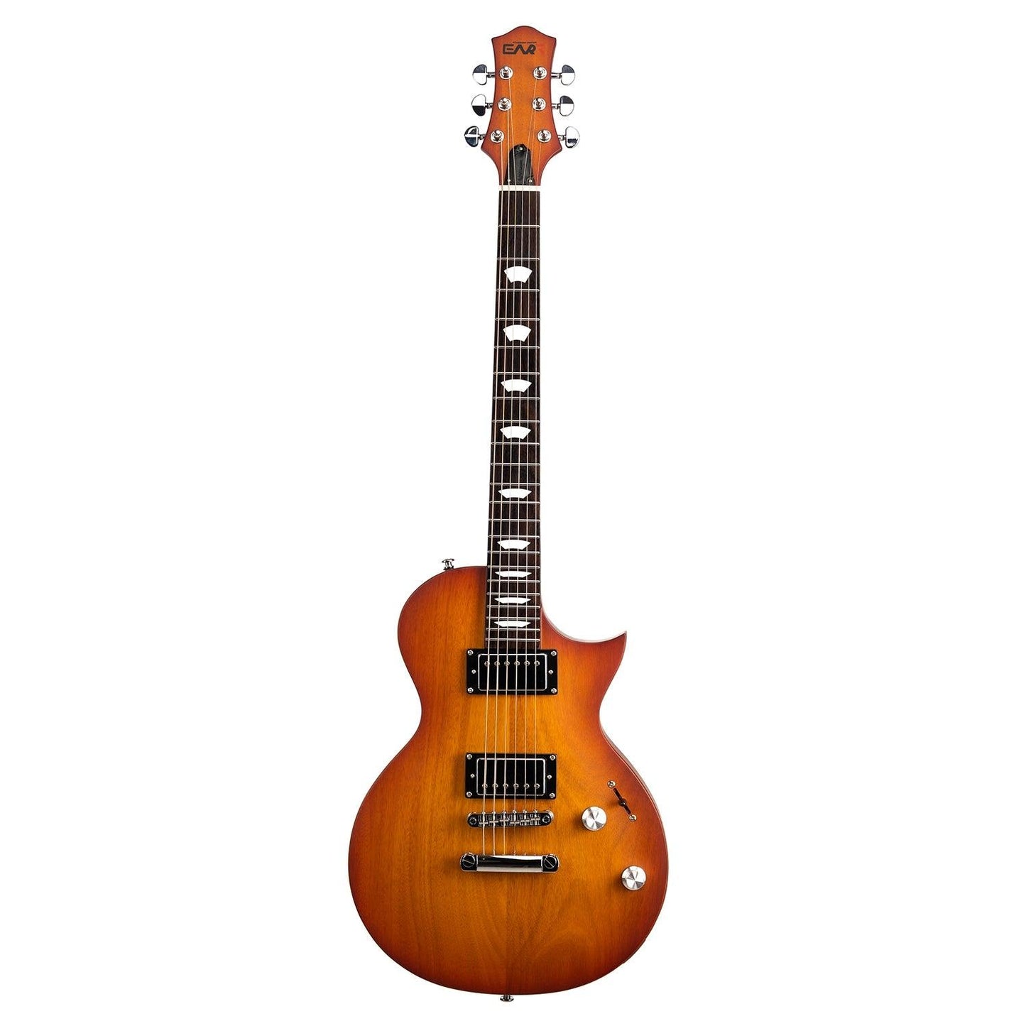 610_honey_tea_front_main Eart Guitars, EGLP-610, Thin Body Okoume Body 3-Way Switch 1 Tone 1 Volume Electric Guitar, Honey Tea