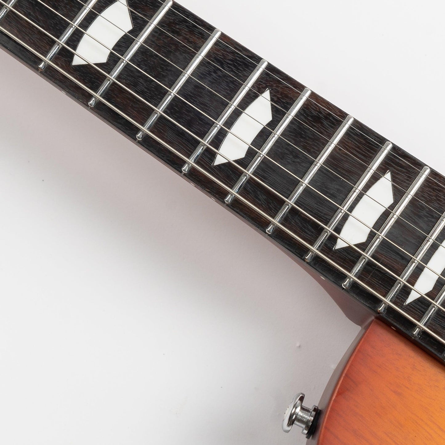 610_honey_tea_neck Eart Guitars, EGLP-610, Thin Body Okoume Body 3-Way Switch 1 Tone 1 Volume Electric Guitar, Honey Tea