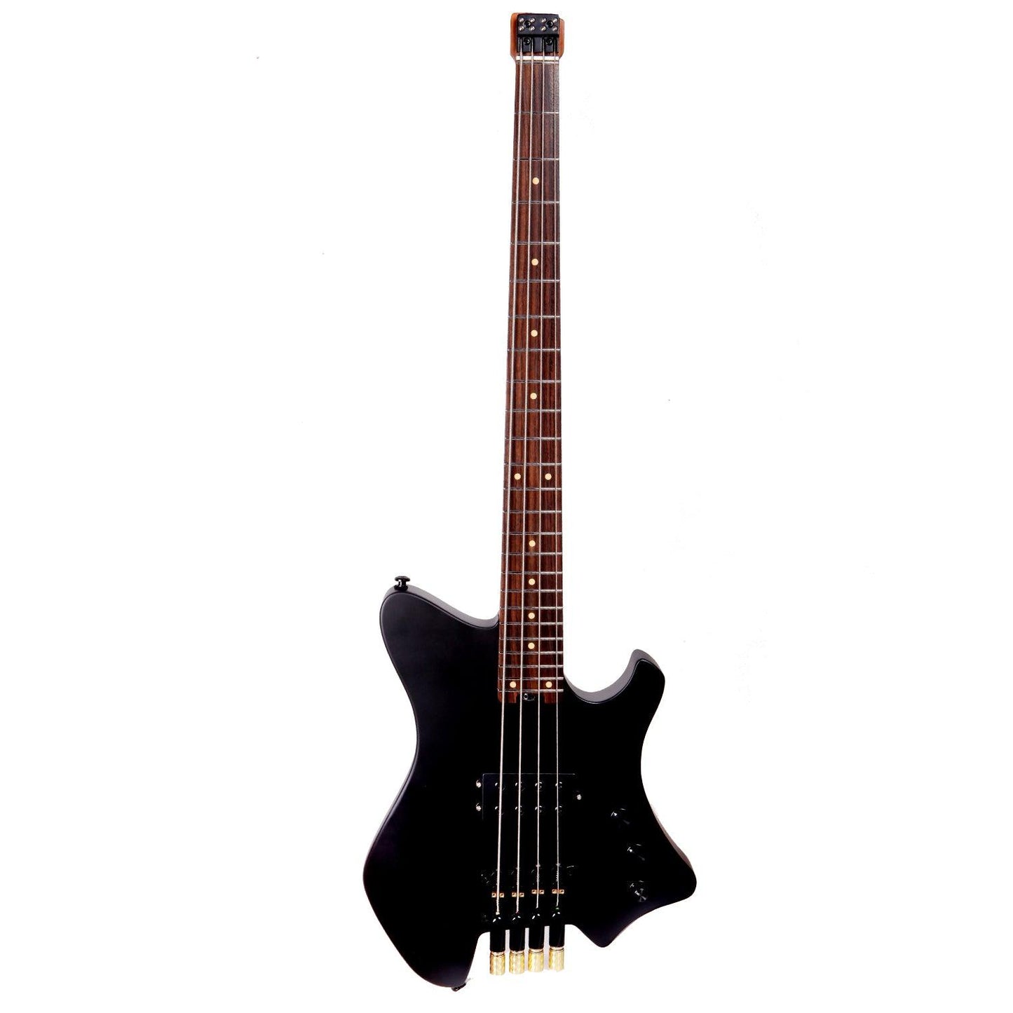 BW-4_black_image EART Guitars. BW-4 Roasted Bookmatch Mahogany Body 4 Strings Bass, Black, White