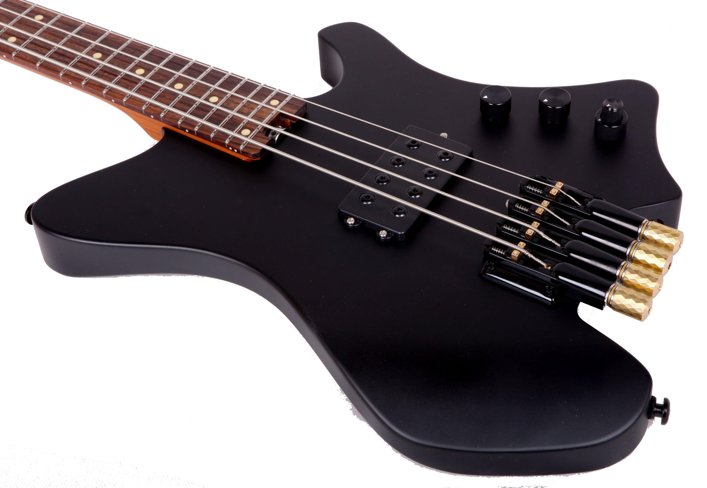 BW-4_body_front EART Guitars. BW-4 Roasted Bookmatch Mahogany Body 4 Strings Bass, Black, White