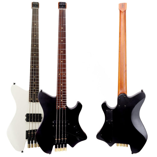 BW-4_main_image EART Guitars. BW-4 Roasted Bookmatch Mahogany Body 4 Strings Bass, Black, White