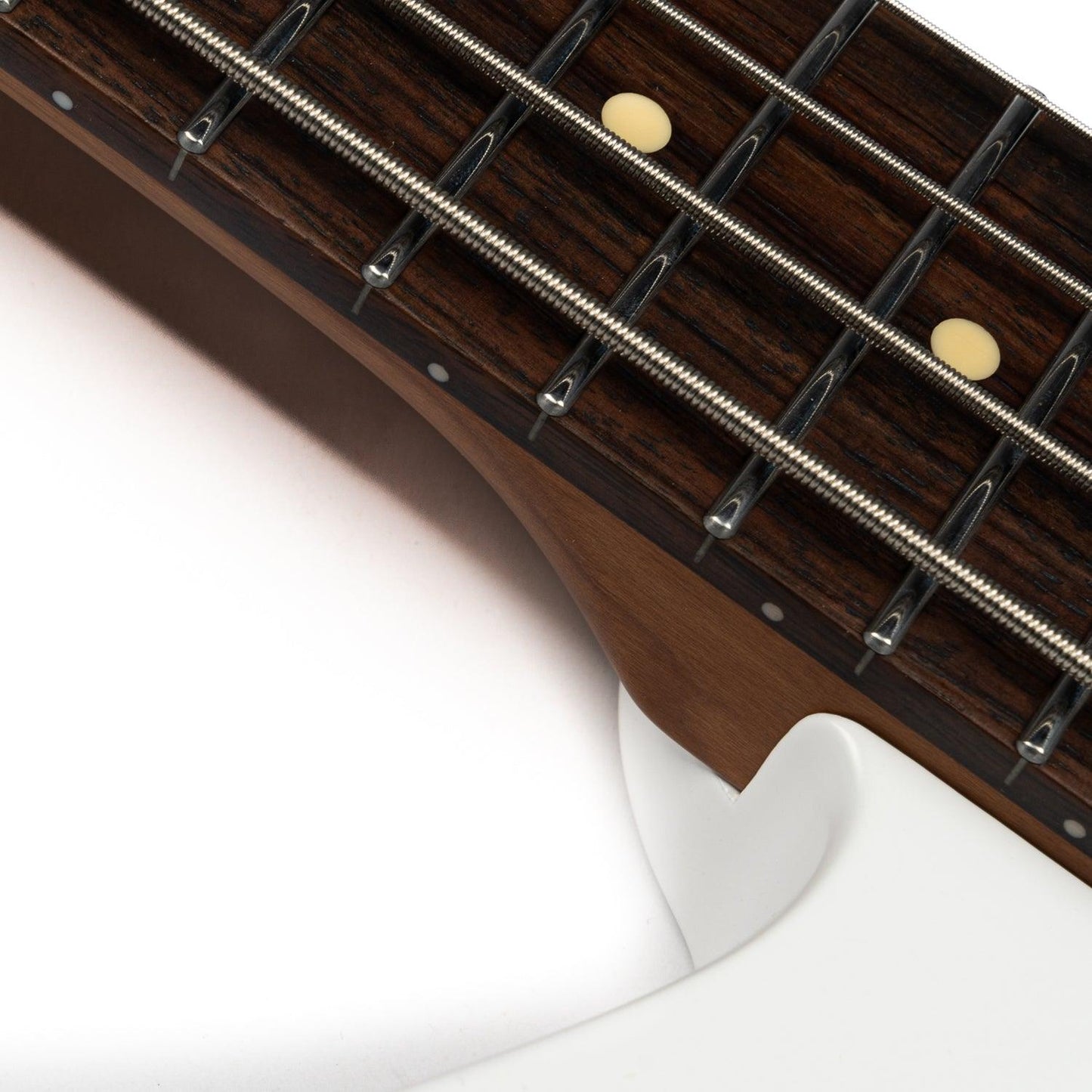 BW-4_neck EART Guitars. BW-4 Roasted Bookmatch Mahogany Body 4 Strings Bass, Black, White