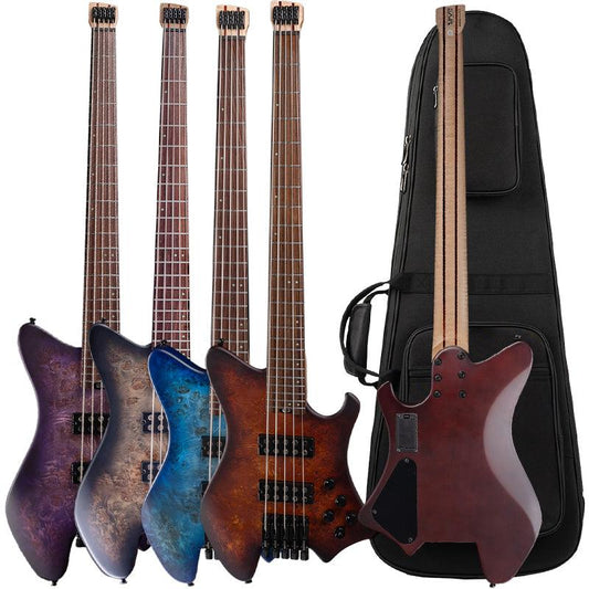 BW-5_3 Eart Guitars, BW-5, Roasted Bookmatch Mahogany Body 5 String Bass