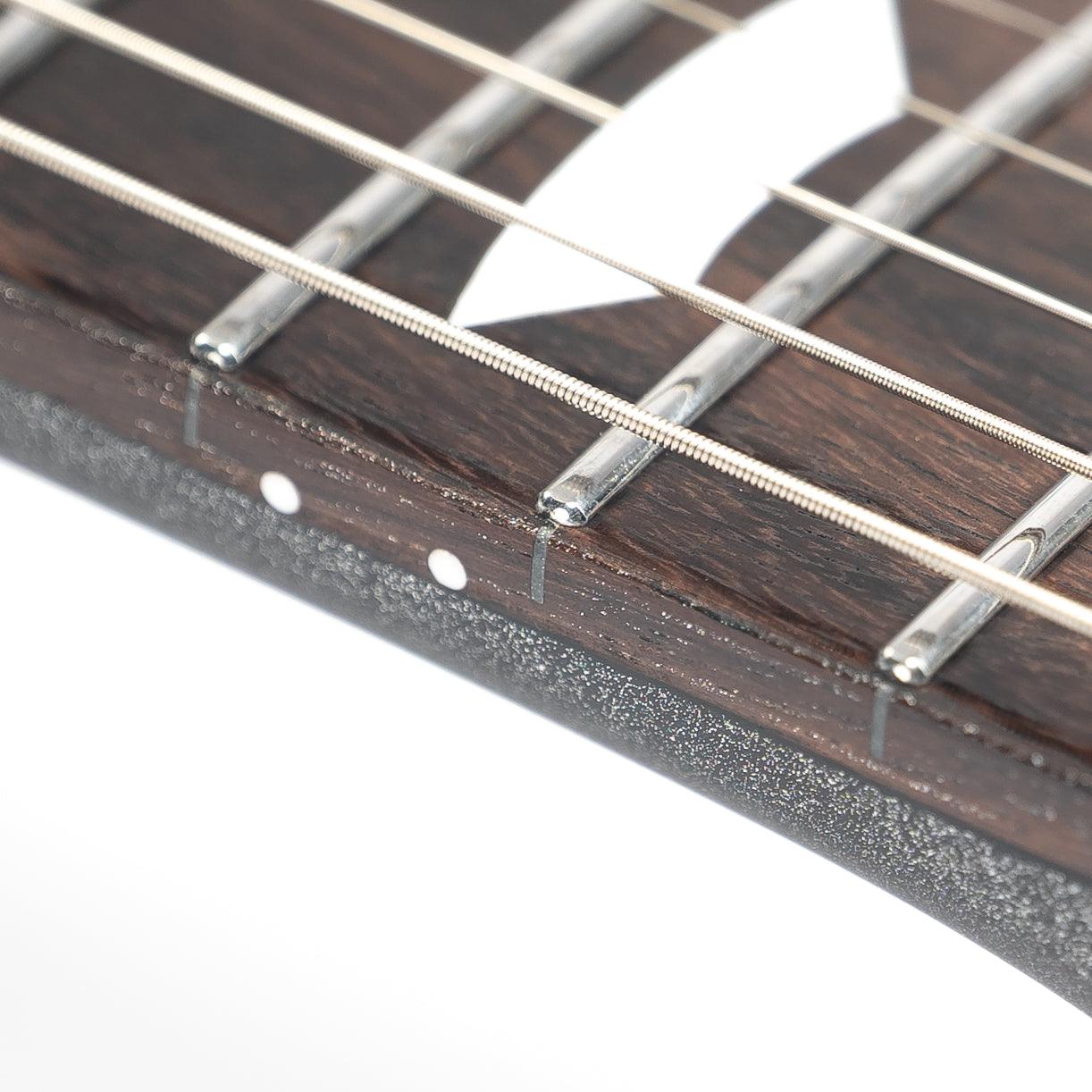 DSC9242 Eart Guitars, EGLP-610, 24.75" Thin Body Roasted Mahogany Electric Guitar, Gunmetal Black
