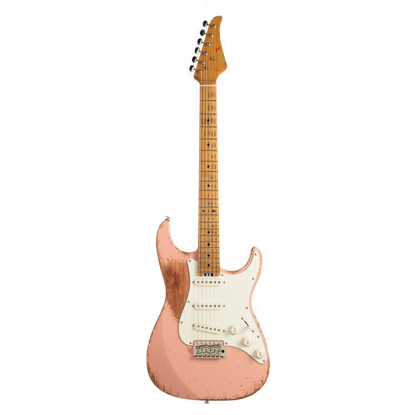 EART_Guitars_Vintage-VS60H_maple_fretboard_pink EART Guitars, Vintage-VS60H(M), Satin Heavy Relic Finish 6-Point Synchronized Tremolo Bridge Electric Guitar