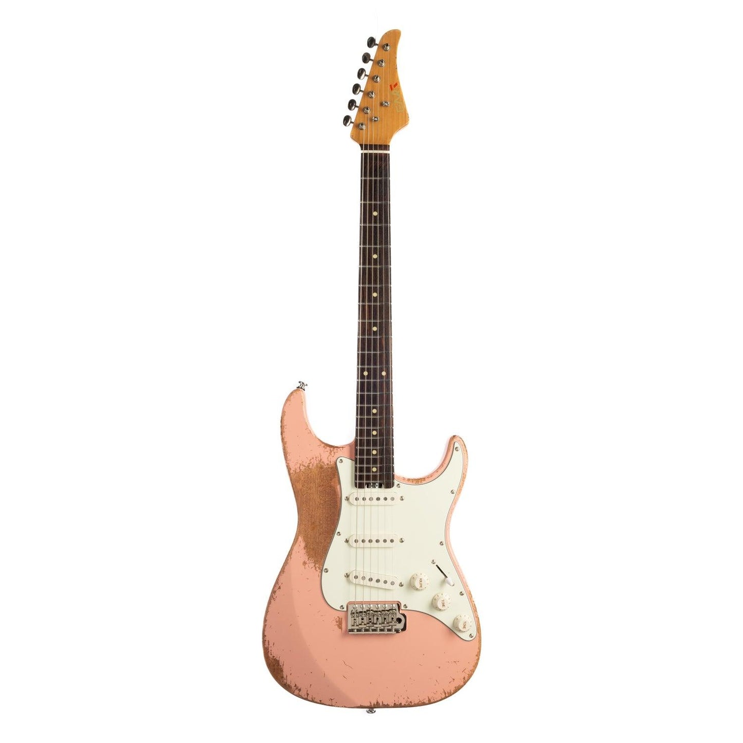 EART_Guitars_Vintage-VS60H_rosewood_fingerboard_pink EART Guitars, Vintage-VS60H(M), Satin Heavy Relic Finish 6-Point Synchronized Tremolo Bridge Electric Guitar