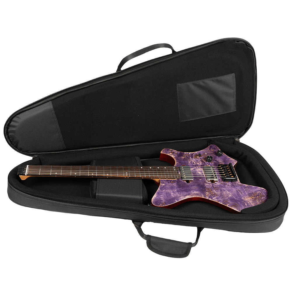 EART_bullet_gig_bag_EHHG_for_headless_electric_guitars_open_b3930f1c-8ba7-4571-9474-42efff8f618d EART Guitars, Gig Bag EHKHG Black Bullet Case for Headless Electric Guitars, Black