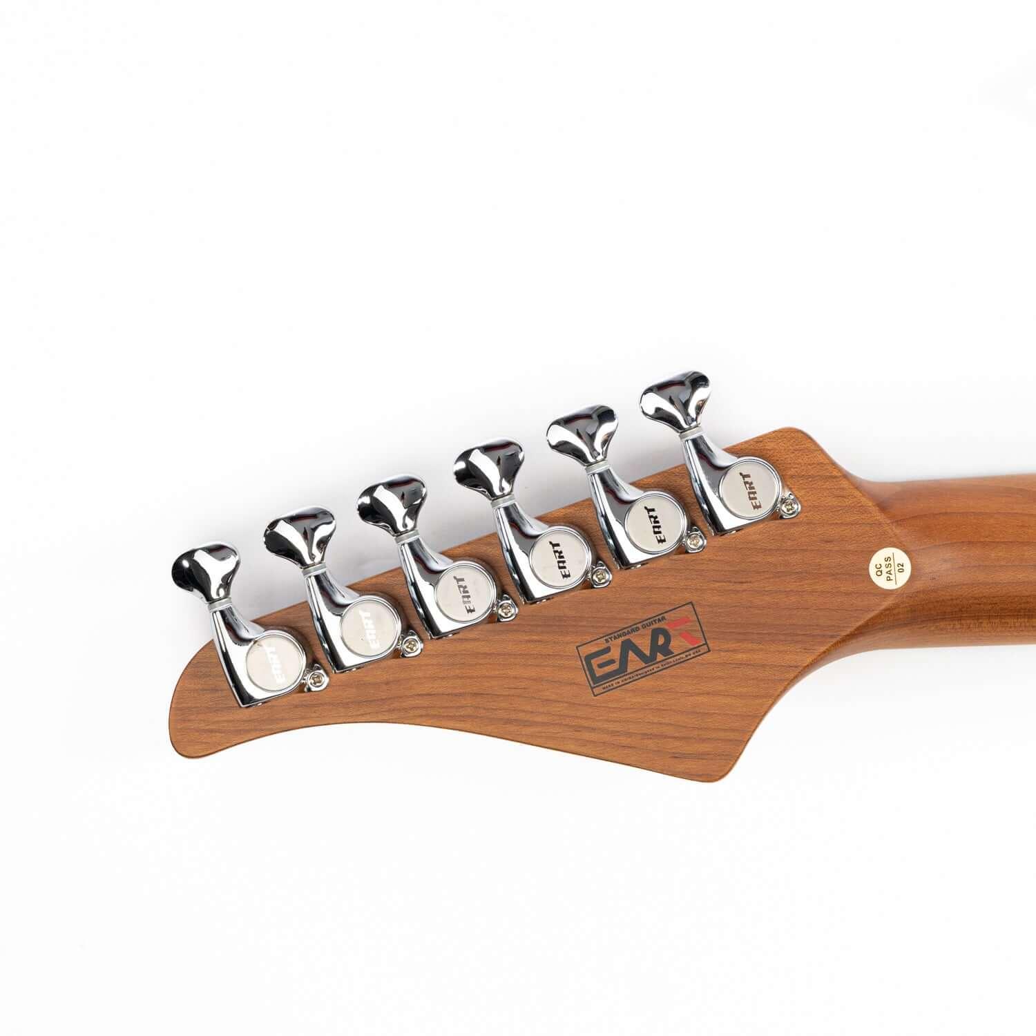 EART_electric_guitar_CP-1_pink_headstock_front Eart Guitars, CP-1, HSS Pickups 2-Point Synchronized Tremolo Bridge Electric Guitar, Shell Pink