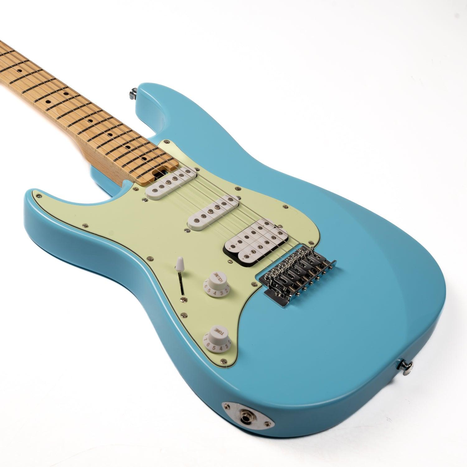 EART_electric_guitar_E-1_body_front Eart Guitars, E-1L, Left Hand HSS Pickups Stainless Steel Electric Guitars, Blue
