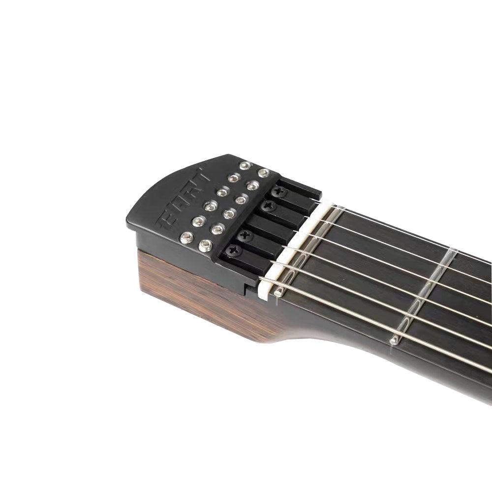 EART_electric_guitar_GW2-Pro_headstock_front Eart Guitars, GW2-Pro, Roasted Ash Body Wenge Neck Headless Electric Guitar, Trans White