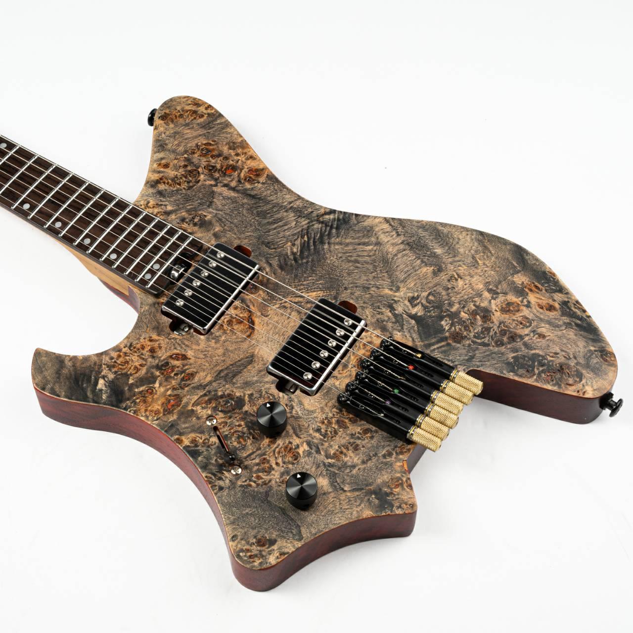 EART_electric_guitar_GW2L_left_handed_body_front Eart Guitars, GW2L, Left Handed Headless Double Locking Fixed Bridge Electric Guitar, with Gig bag, Black