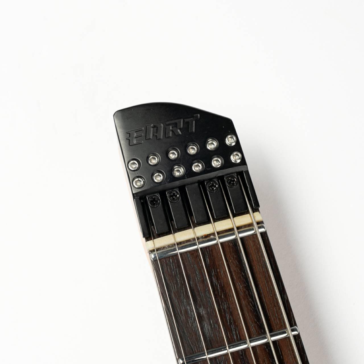 EART_electric_guitar_GW2L_left_handed_headstock_front Eart Guitars, GW2L, Left Handed Headless Double Locking Fixed Bridge Electric Guitar, with Gig bag, Black