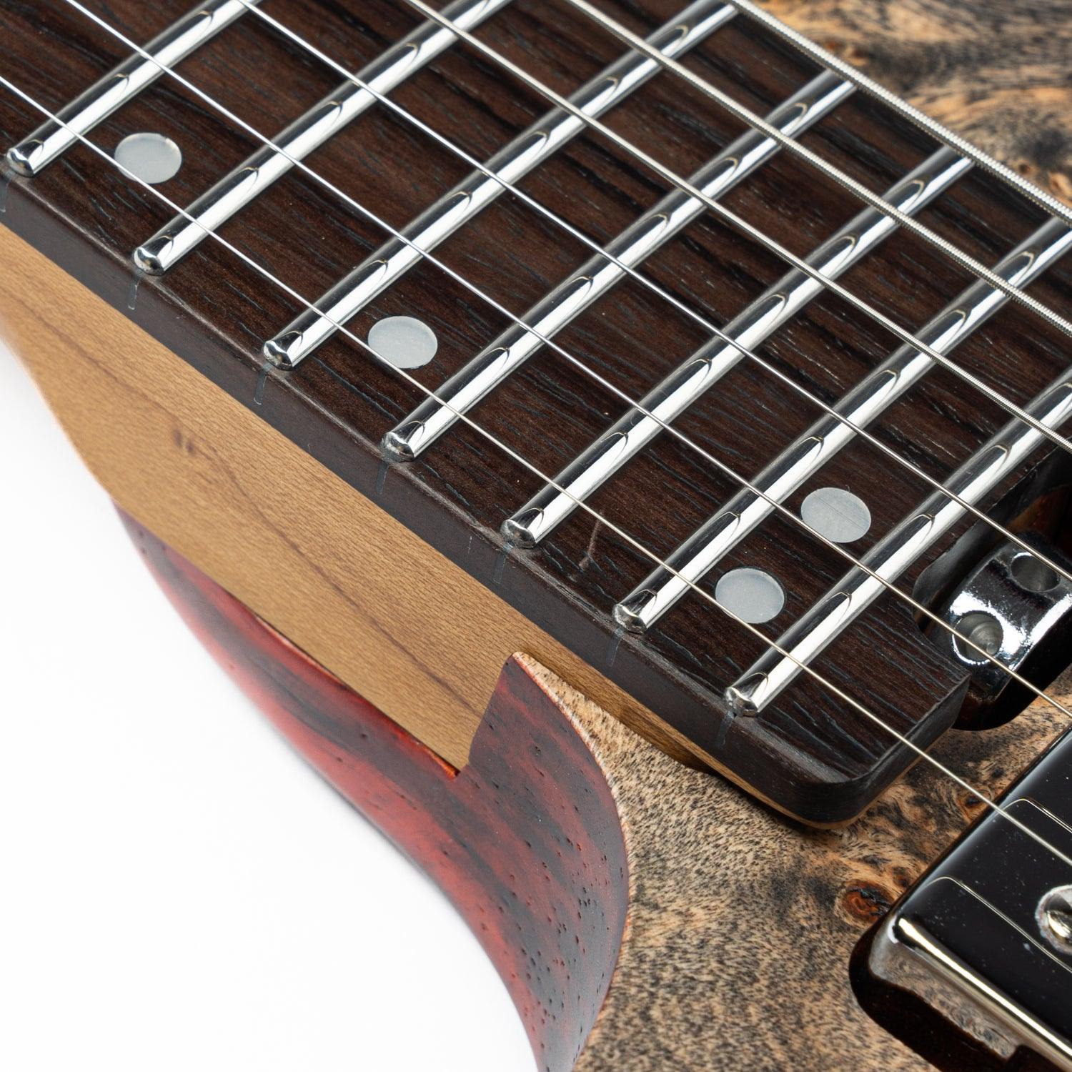 EART_electric_guitar_GW2L_left_handed_neck Eart Guitars, GW2L, Left Handed Headless Double Locking Fixed Bridge Electric Guitar, with Gig bag, Black