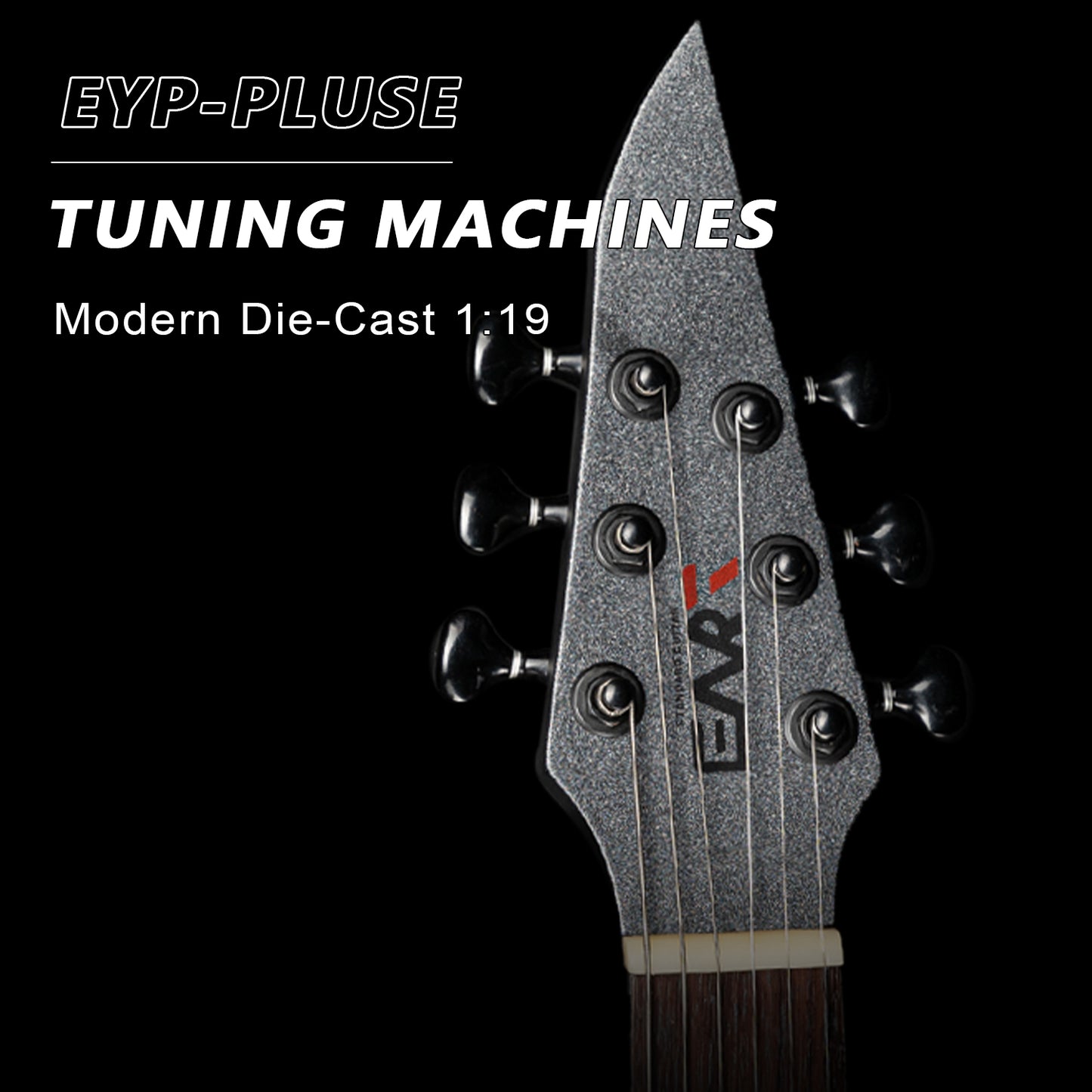 EYP-Pulse_headstock Eart Guitars, EYP-Pulse(EXP-6), Soild Body Electric Guitar Roasted Mahogany Body Artones-MDC135 Active Pickups Rock