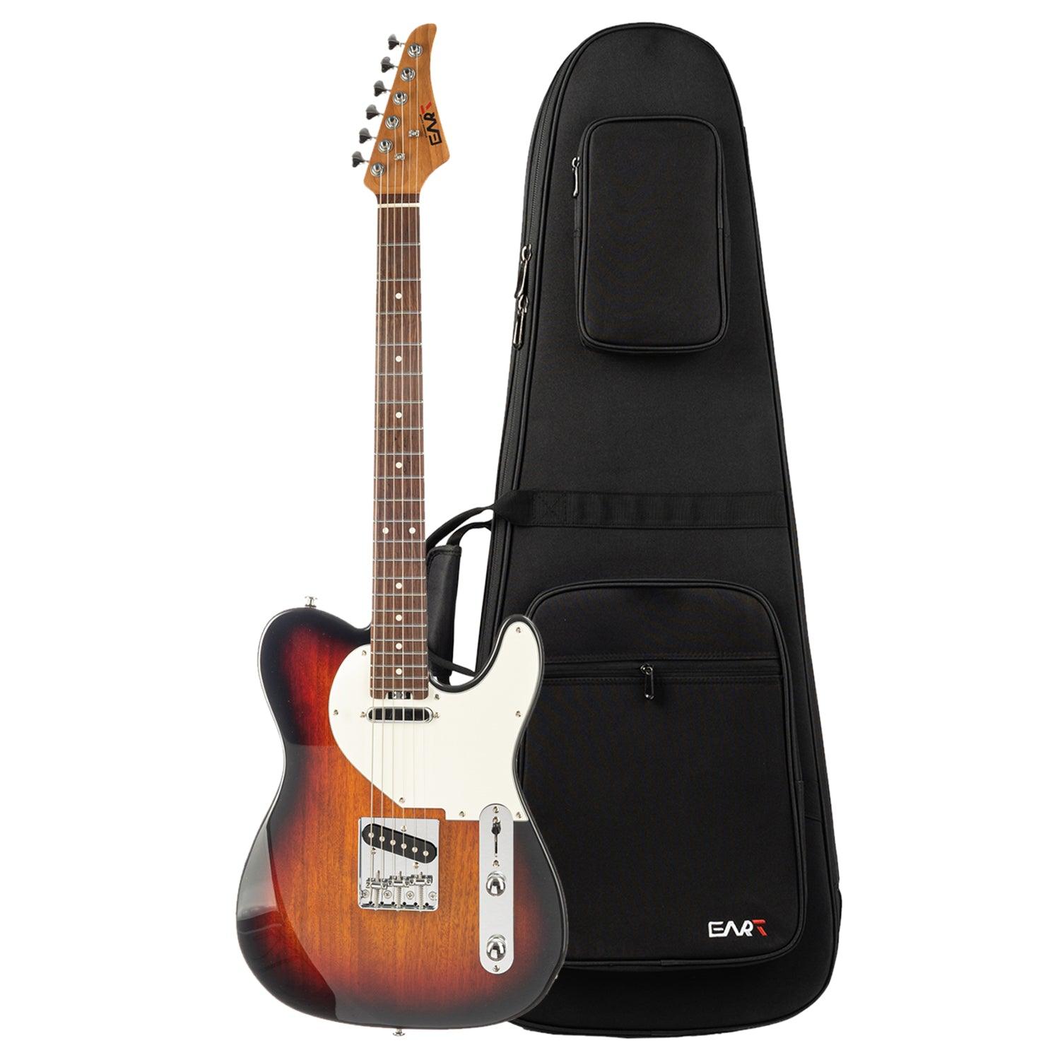 EYP-TLC_sunburst EART Guitars, EYP-TLC, 3-Way Switch, 1 Tone, 1 Volume, Roasted Bookmatch Mahogany Body Electric Guitar