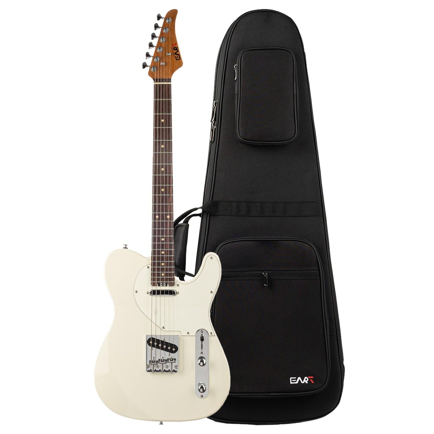 EYP-TLC_white EART Guitars, EYP-TLC, 3-Way Switch, 1 Tone, 1 Volume, Roasted Bookmatch Mahogany Body Electric Guitar