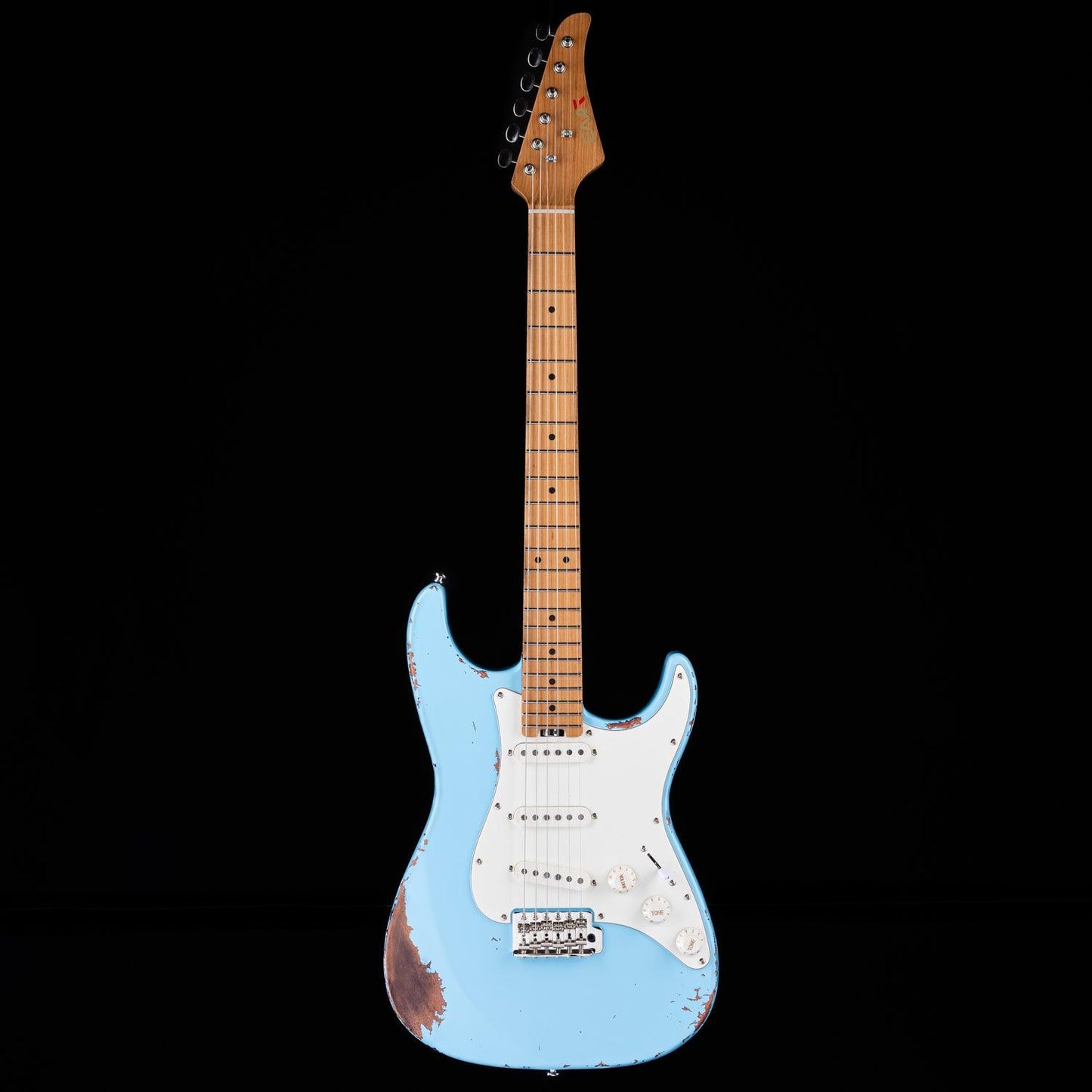 Eart_electric_guitar_Vintage-VS60_maple_fretboard_blue Eart Guitars, Vintage-VS60(M), 6 String Solid-Body Guitar-Full Size Relic Finish 6-Point Synchronized Tremolo Bridge Electric Guitar