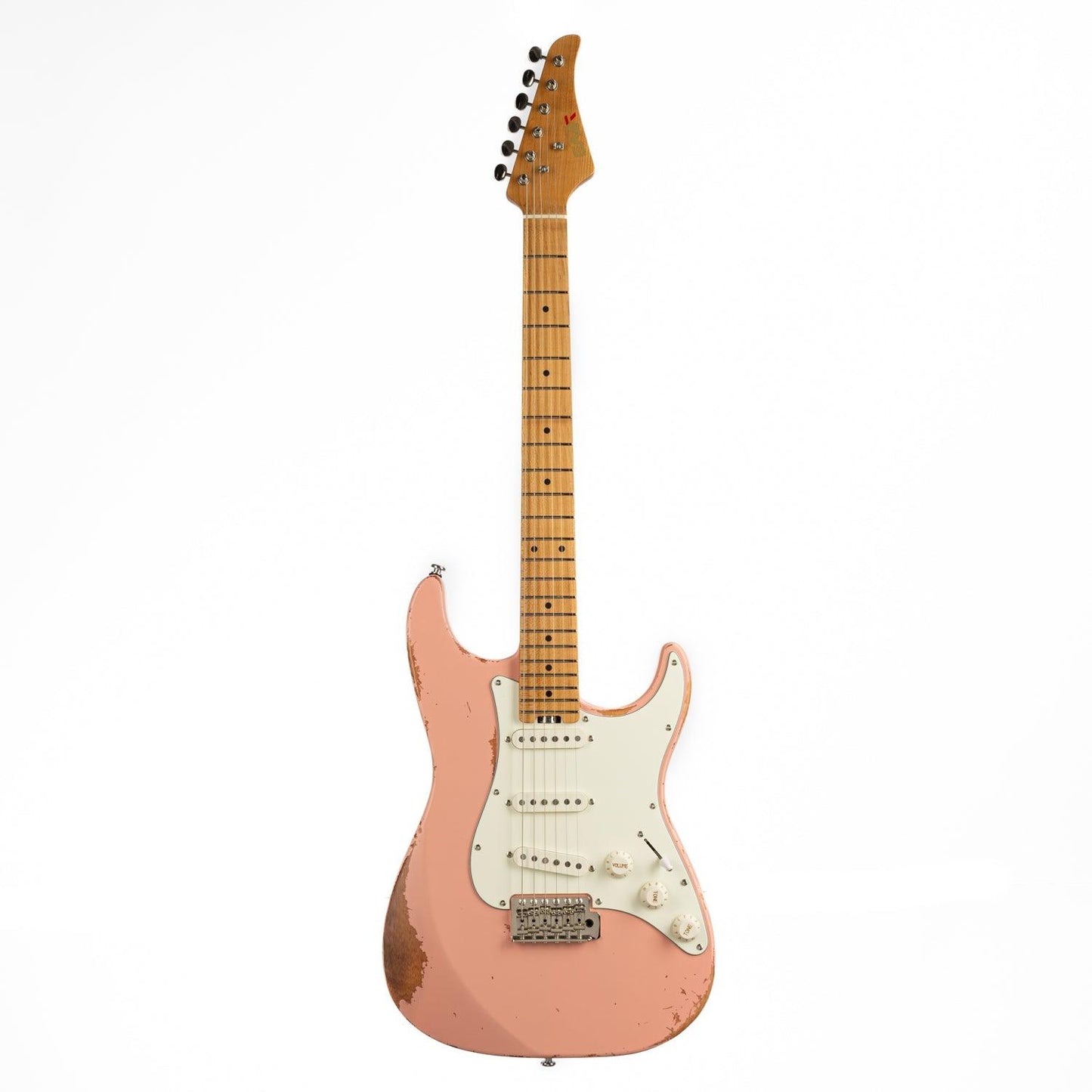 Eart_electric_guitar_Vintage-VS60_maple_fretboard_pink Eart Guitars, Vintage-VS60(M), 6 String Solid-Body Guitar-Full Size Relic Finish 6-Point Synchronized Tremolo Bridge Electric Guitar