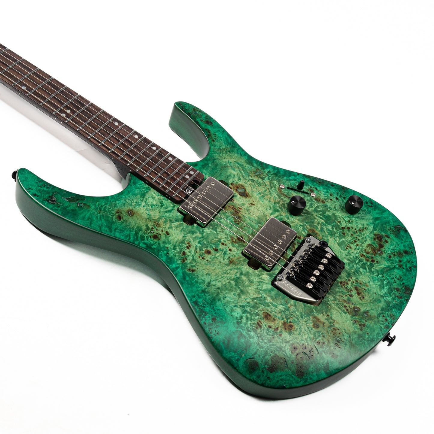 Eart Guitars, EX-H6-ULTRA Right Handed 6 Strings Electric Guitar, 2-Point Floating Tremolo Bridge,  Green Burst