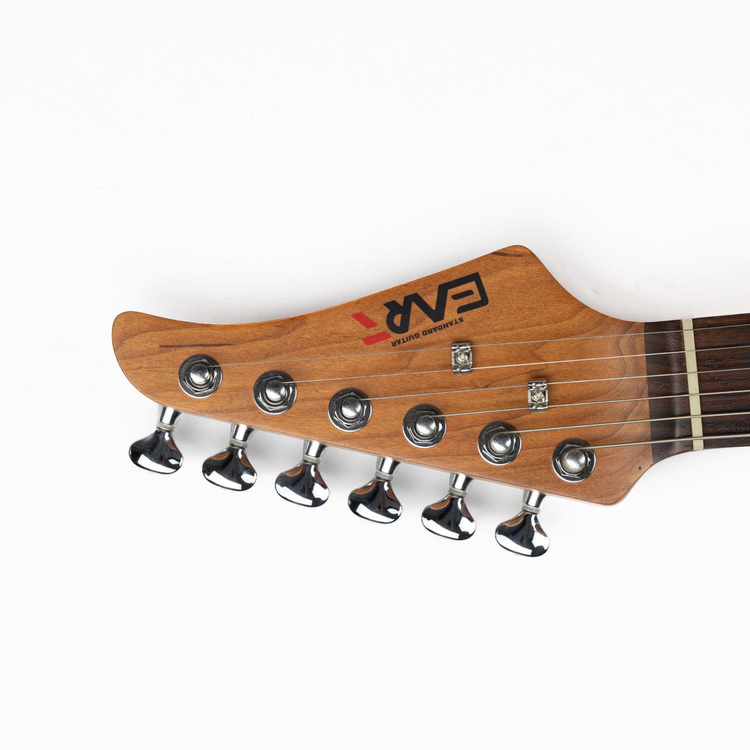 cp1_blue_headstock_front Eart Guitars, CP-1, HSS Humbucker Pickups Tremolo Bridge Electric Guitar, Sonic Blue