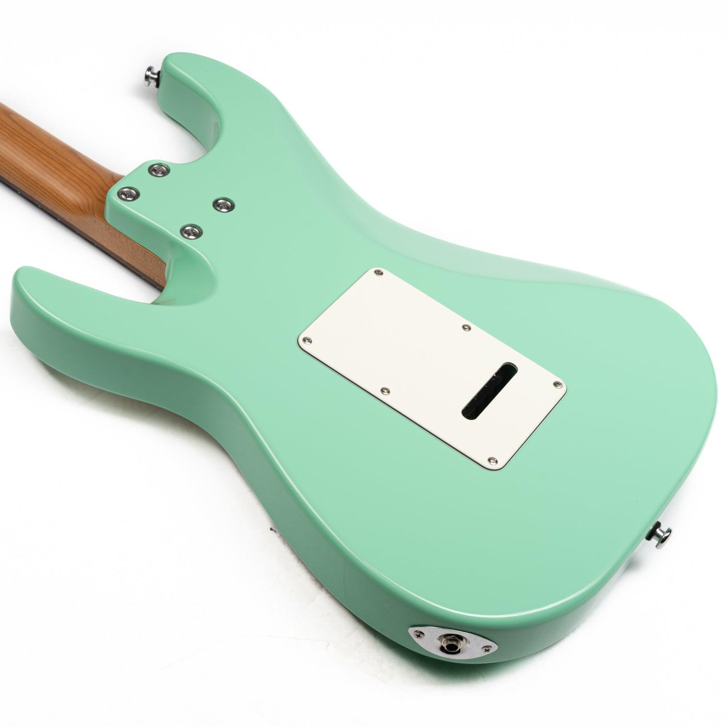 cp1_green_body_back Eart Guitars, CP-1, HSS Pickups Classical Stainless Steel Fret Electric Guitar, Surf Green