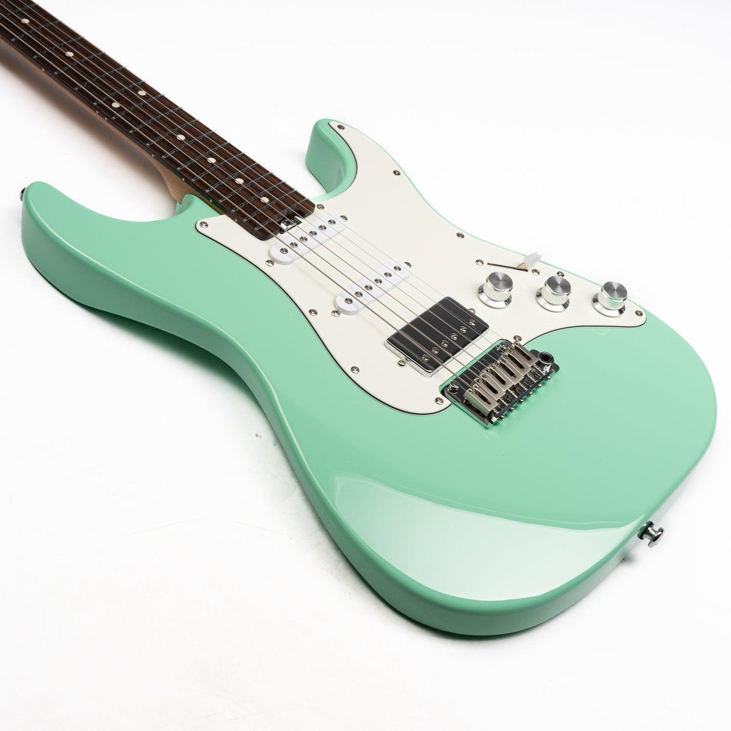 cp1_green_body_front Eart Guitars, CP-1, HSS Pickups Classical Stainless Steel Fret Electric Guitar, Surf Green