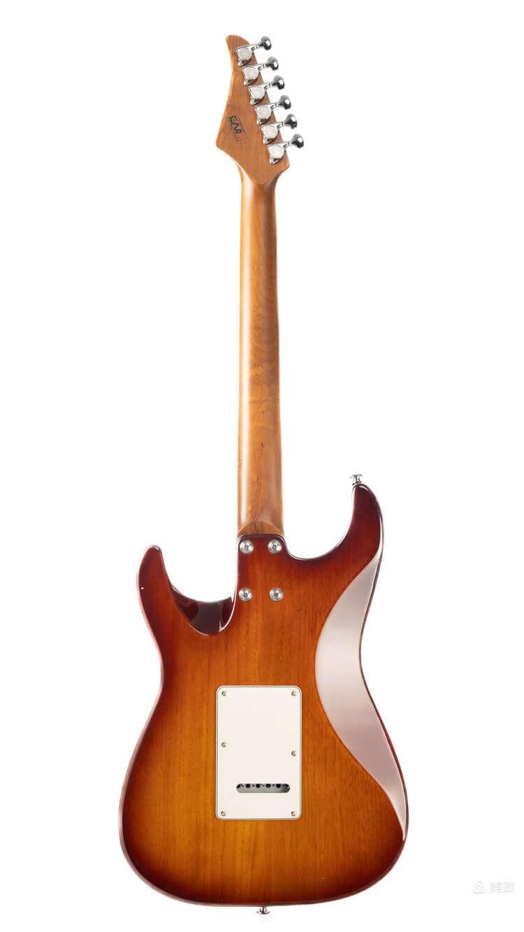 dmx-9_Honey_Burst_back EART Guitars, DMX-9, India Rosewood Fingerboard Humbucker Tremolo Electric Guitar, Honey Burst