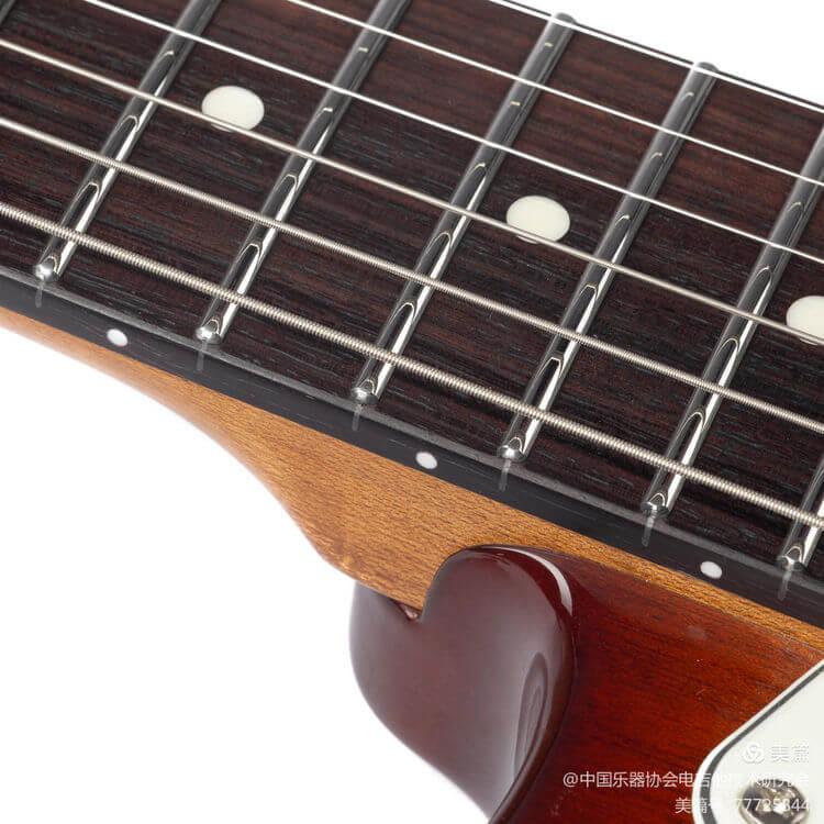 dmx-9_Honey_Burst_neck EART Guitars, DMX-9, India Rosewood Fingerboard Humbucker Tremolo Electric Guitar, Honey Burst