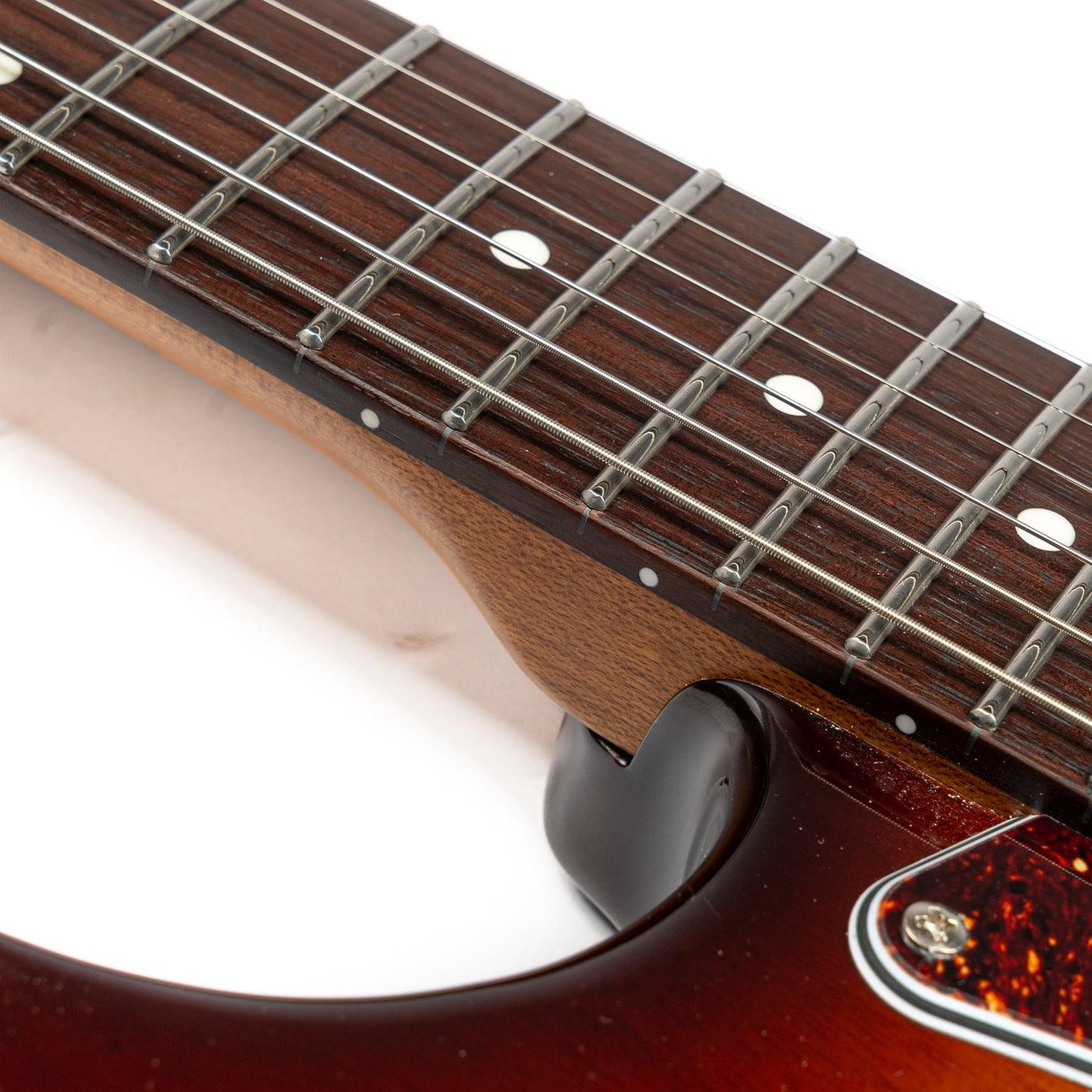 dmx-9tc_Honey_Burst_neck EART Guitars, DMX-9TC, India Rosewood Fingerboard Humbucker Tremolo Electric Guitar, Honey Burst