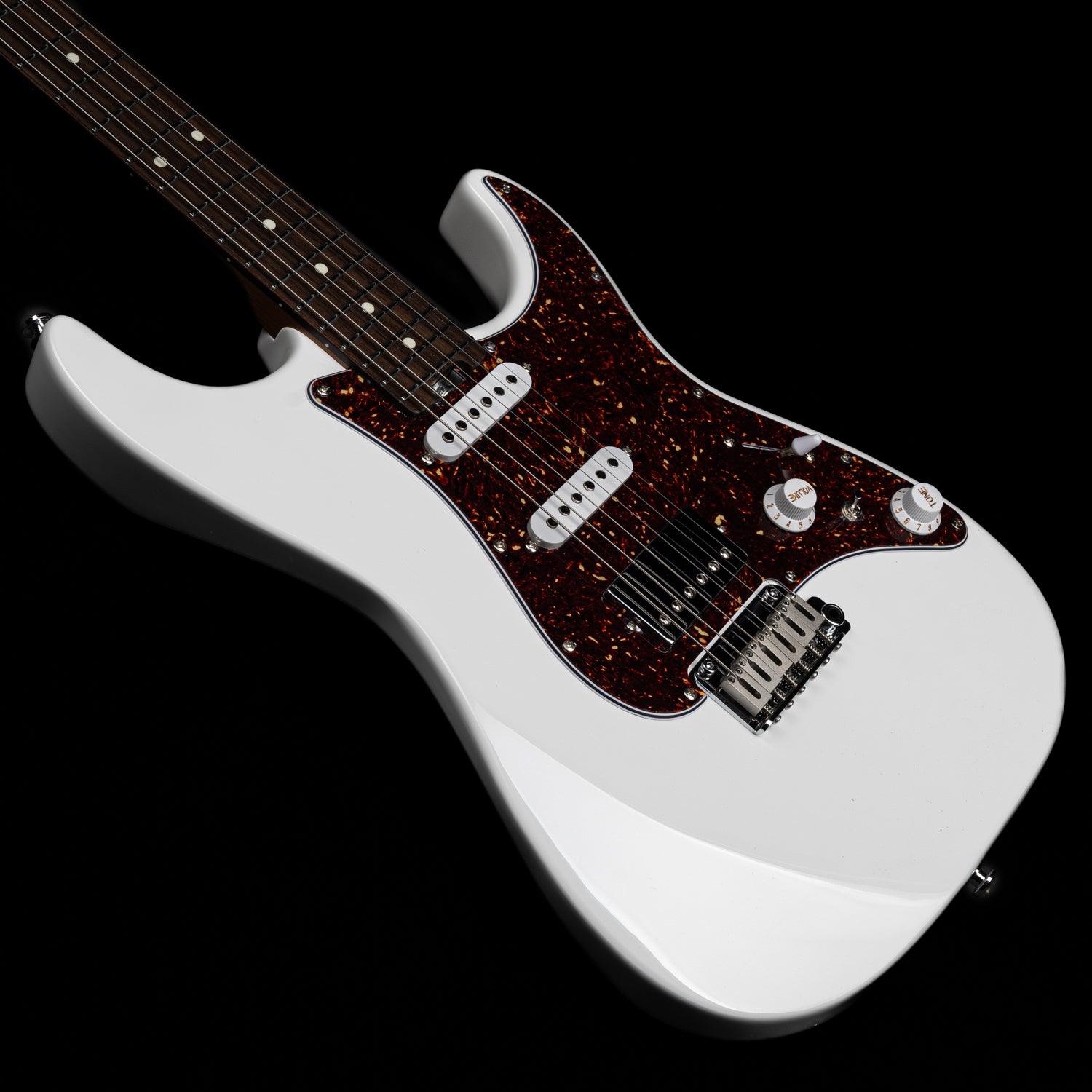 dmx-9tc_WHITE_body_front EART Guitars, DMX-9TC, Humbucker Pickups Tremolo Bridge Solid Full Electric Guitar, Pearl White
