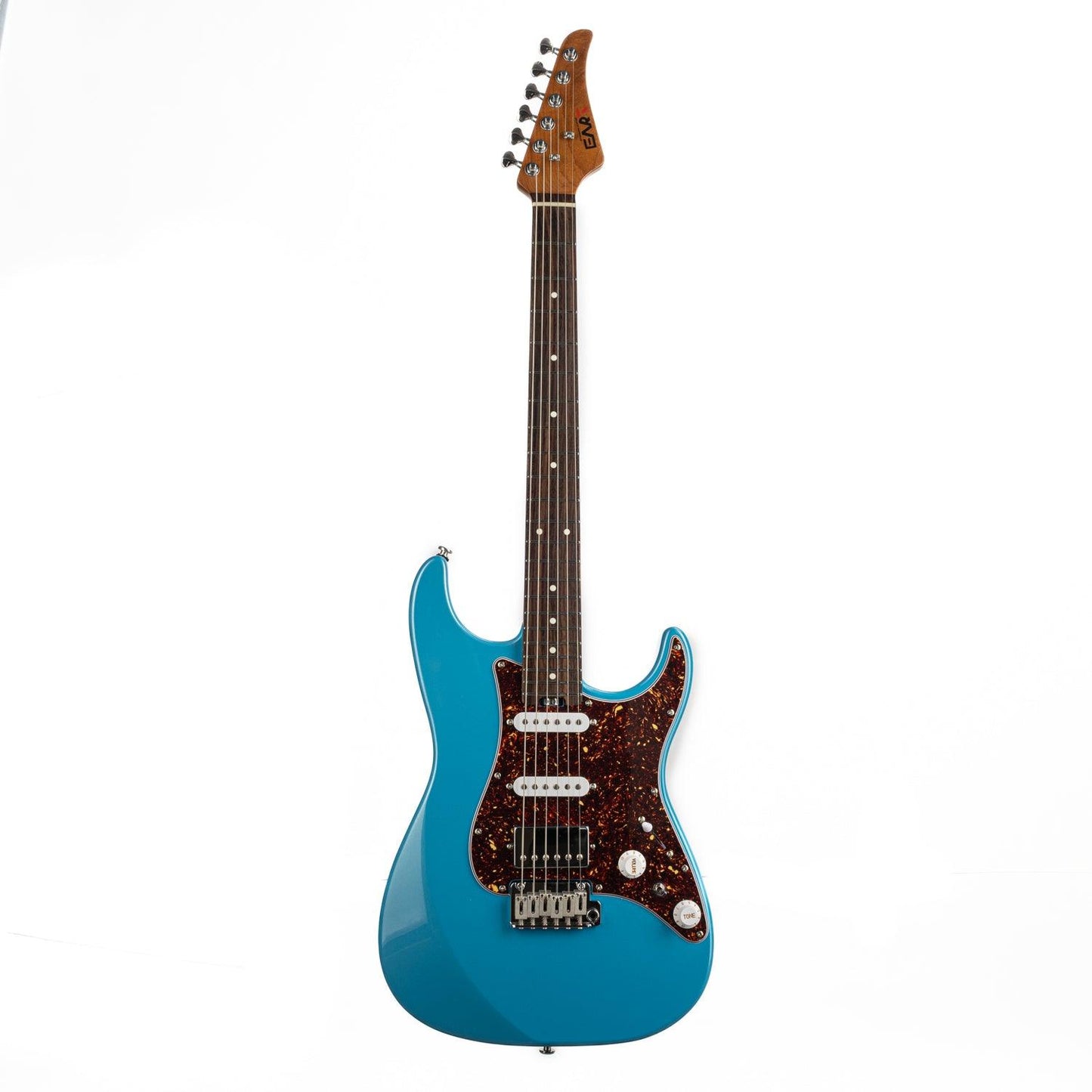 dmx-9tc_blue_main EART Guitars, DMX-9TC, SSH Roasted Bookmatch Mahogany Body Canada Maple Neck Electric Guitar, Pearl Blue