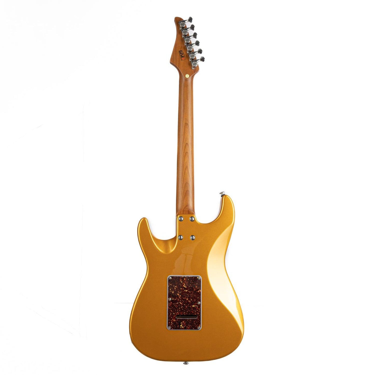 dmx-9tc_gold_back EART Guitars, DMX-9TC, NK-S Standard Shape 2-Point Synchronized Steel Saddle Tremolo Bridge Electric Guitar, Gold