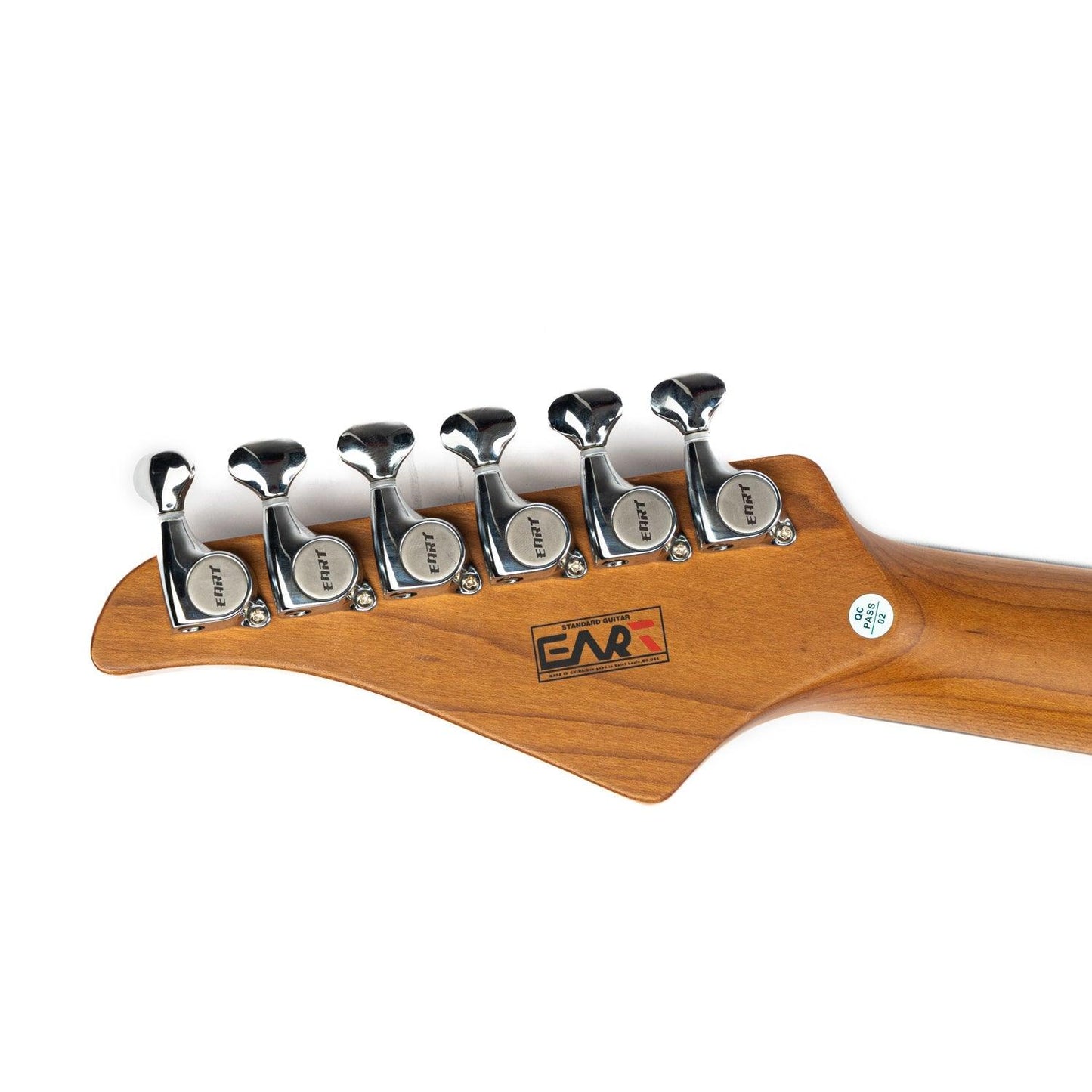 dmx-9tc_gold_headstock_back EART Guitars, DMX-9TC, NK-S Standard Shape 2-Point Synchronized Steel Saddle Tremolo Bridge Electric Guitar, Gold